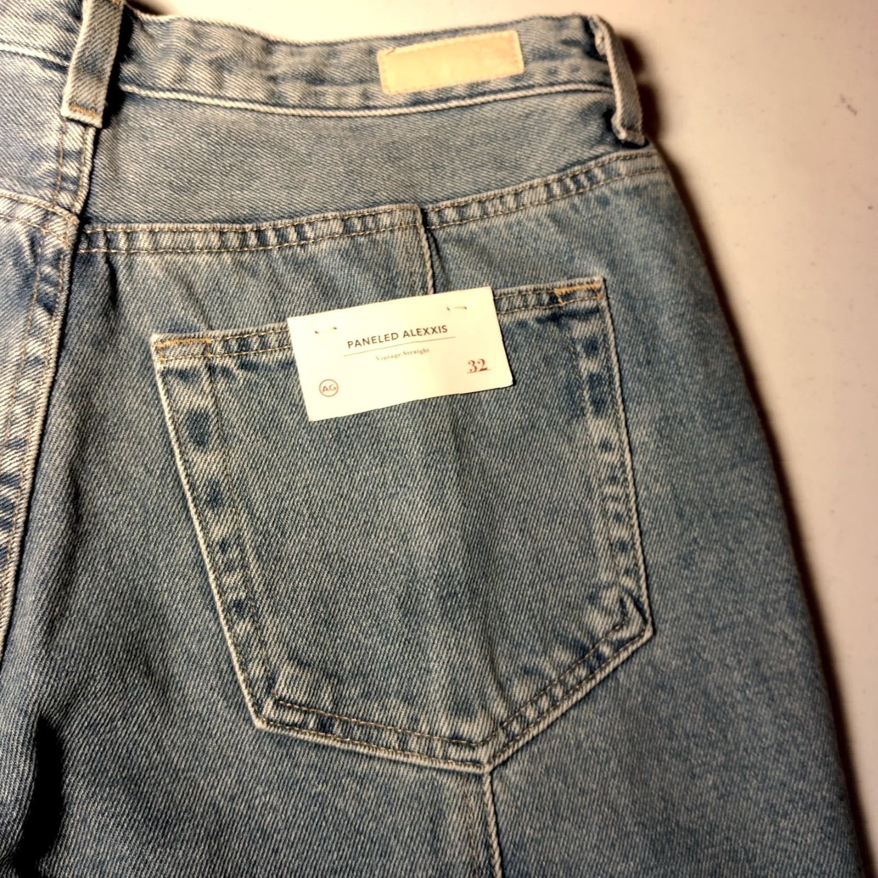 ALEXIS VINTAGE AG Adriano Goldschmied Jeans Paneled Alexxis Straight Women 32 Light Blue Denim Size 24" / US 00 / IT 34 - 4 Thumbnail