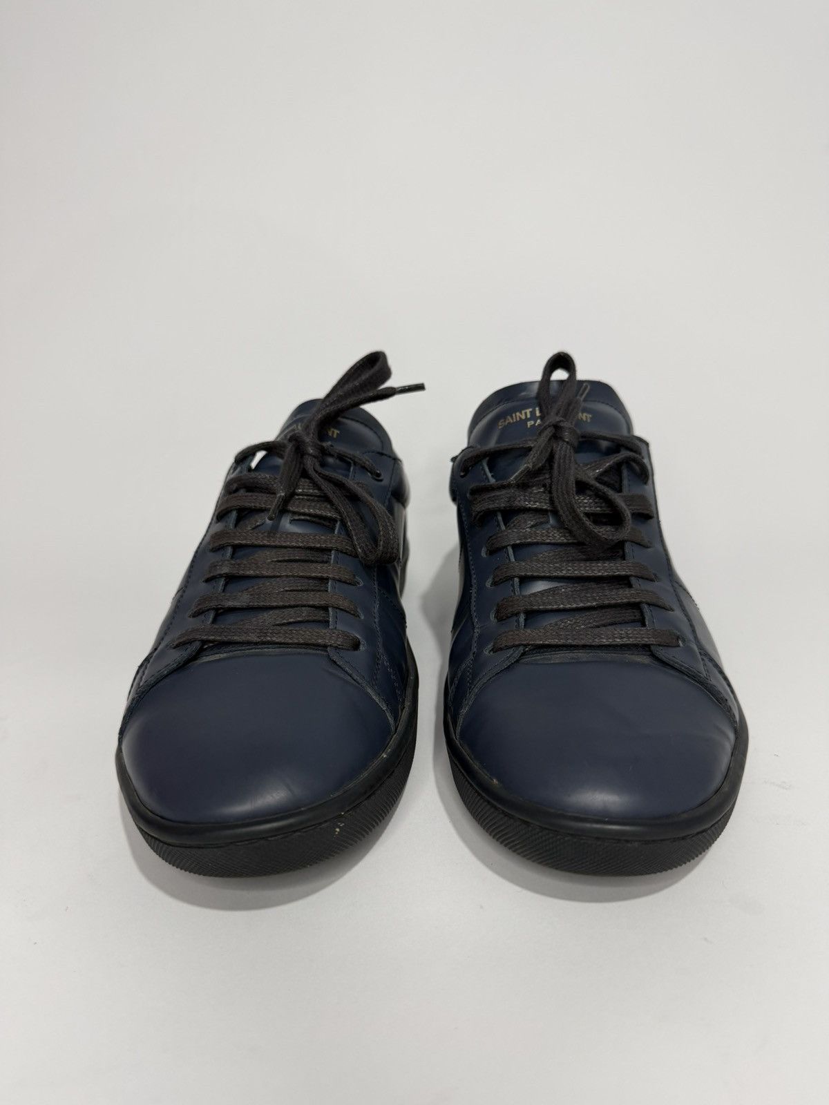 Saint Laurent Paris Saint Laurent blue Leather Andy Low Top Sneakers Size 42 EU Size US 9 / EU 42 - 2 Thumbnail