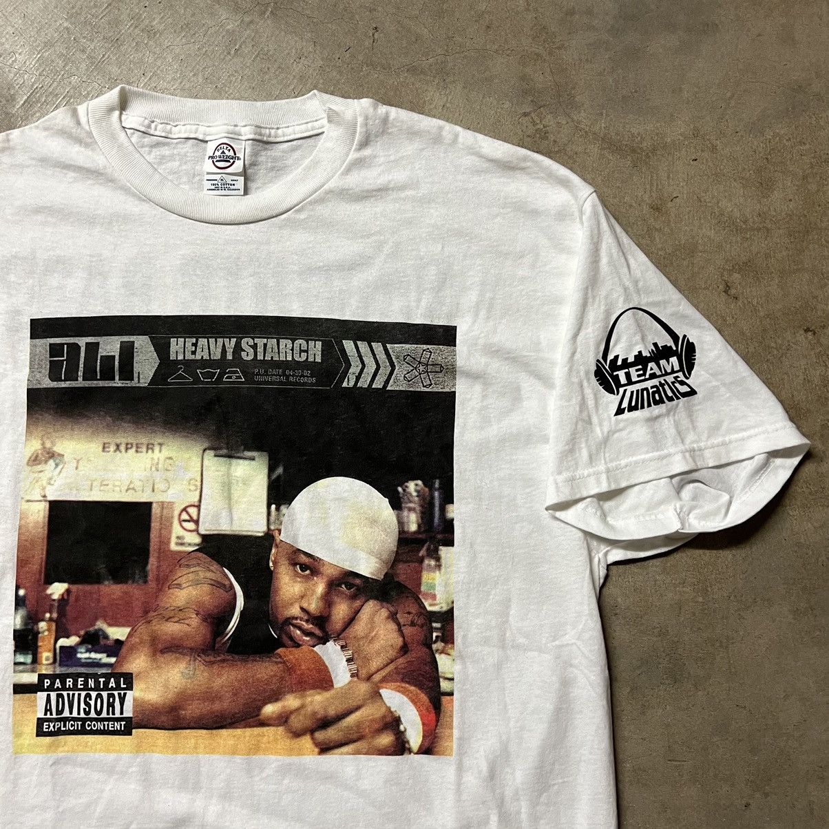 Rap Tees × Vintage Vintage Ali Heavy Starch Team Lunatics Rap T-Shirt Size US XL / EU 56 / 4 - 1 Thumbnail
