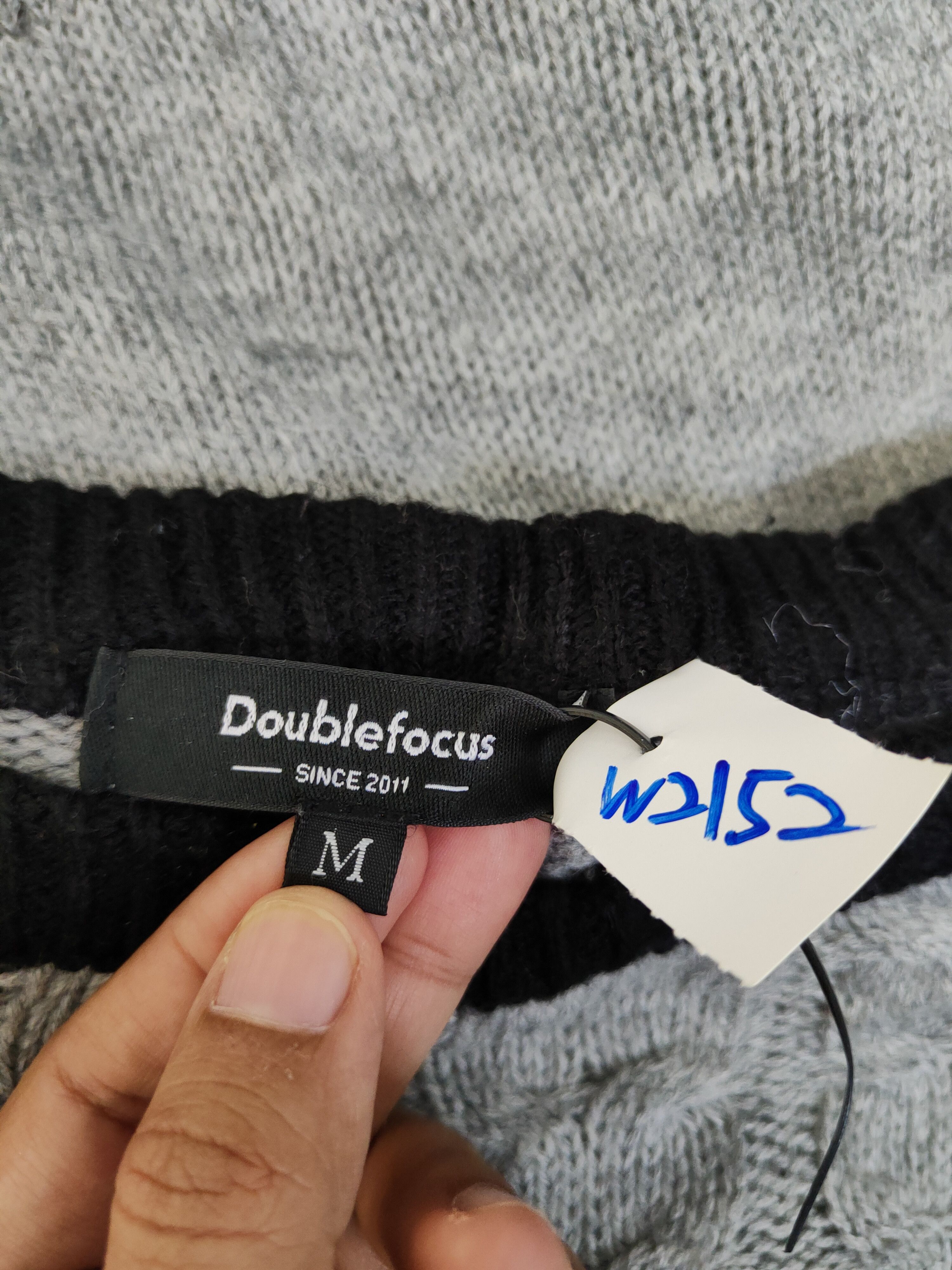 Homespun Knitwear Doublefocus Gray Black patchwork Knitwear Sweatshirts #W2152 Size US M / EU 48-50 / 2 - 11 Thumbnail