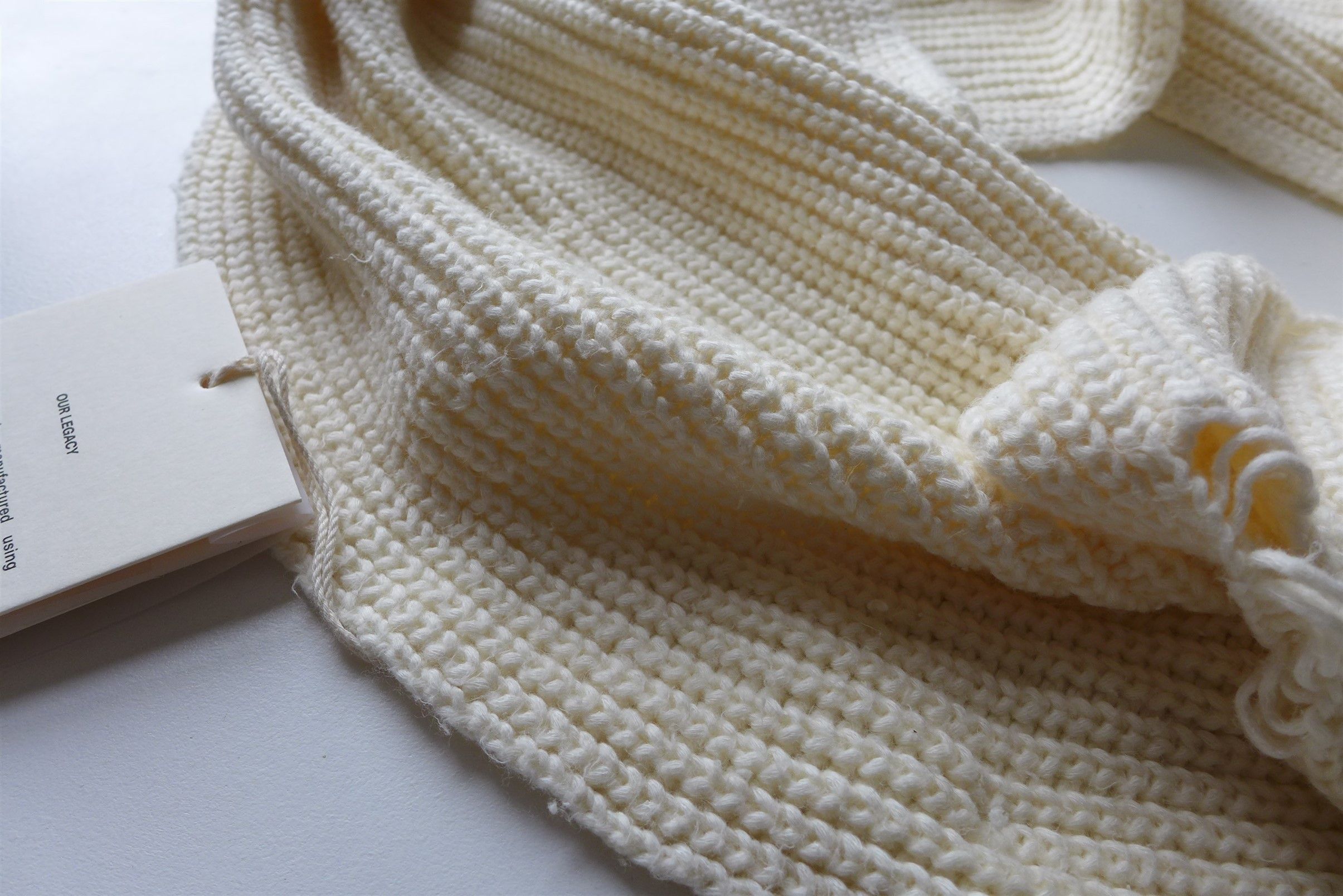 Our Legacy Our Legacy Grand Knitted Scarf - Natural Tousled Cotton Size ONE SIZE - 2 Thumbnail
