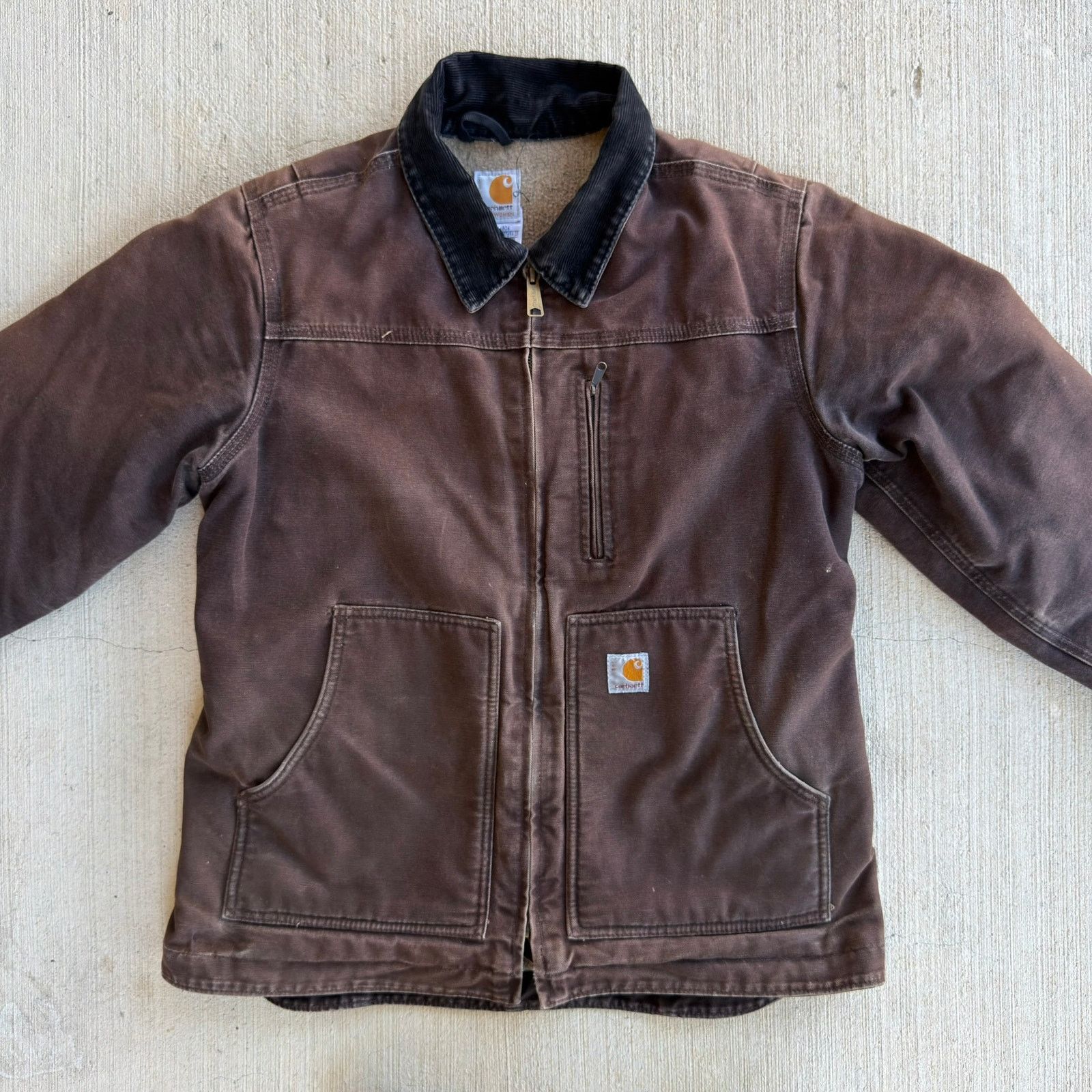 Carhartt × Vintage Carhartt WOMENS WC061 DKB brown faded work wear jacket Size US M / EU 48-50 / 2 - 2 Thumbnail