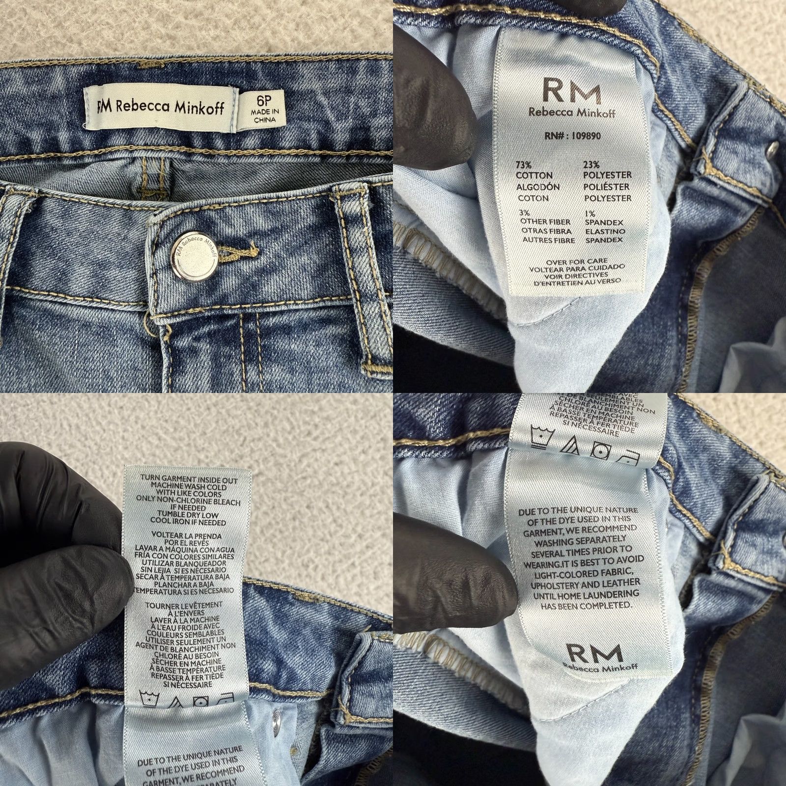 Rebecca Minkoff Rebecca Minkoff Jeans Womens 6P Petite Blue Denim Skinny Mid Rise Raw Hem 90s Bohemian Hippie Fashion Clothing Mens Womens Girls Boys Size 28" / US 6 / IT 42 - 10 Thumbnail