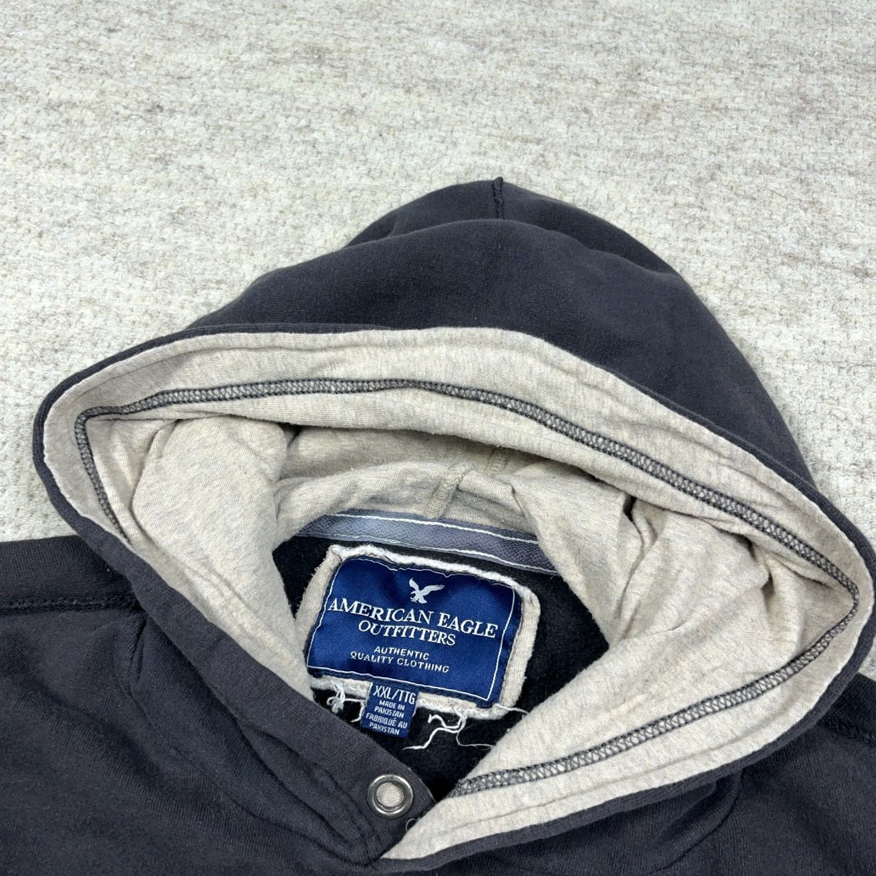 American Eagle Outfitters VINTAGE American Eagle Outfitters Hoodie Men 2XL Black Sweatshirt Hooded Embroidered Logo Graphic Print Size US XXL / EU 58 / 5 - 7 Thumbnail