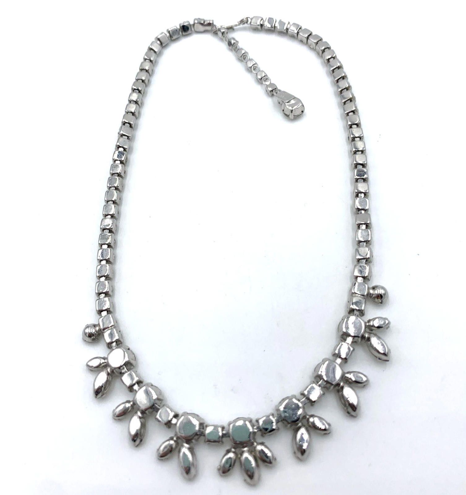 Other Sherman Clear Rhinestone Rhodium Plated Statement Necklace Size ONE SIZE - 7 Thumbnail