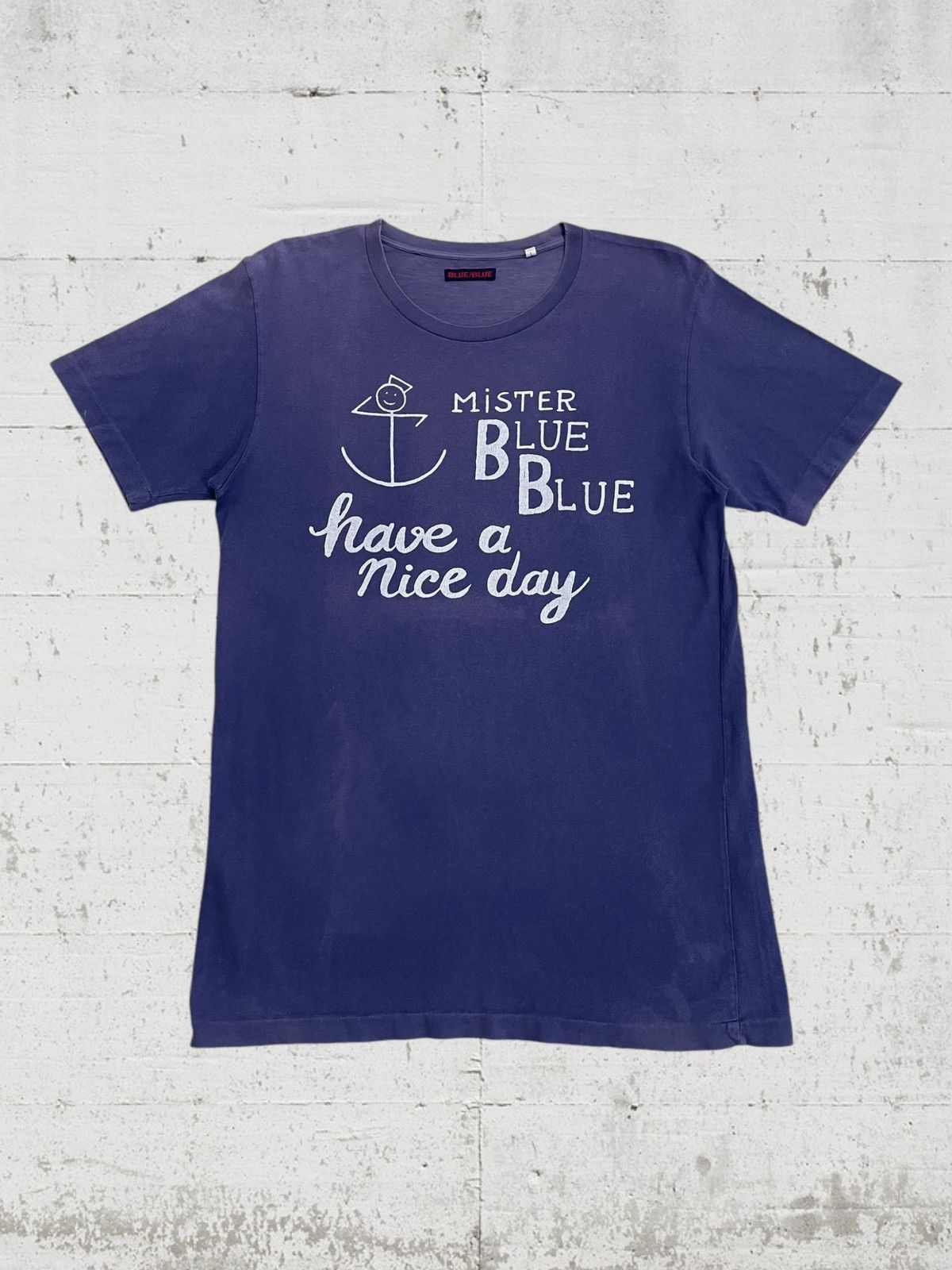 Vintage Mr Blue Blue Japan Have A Nice Day Faded