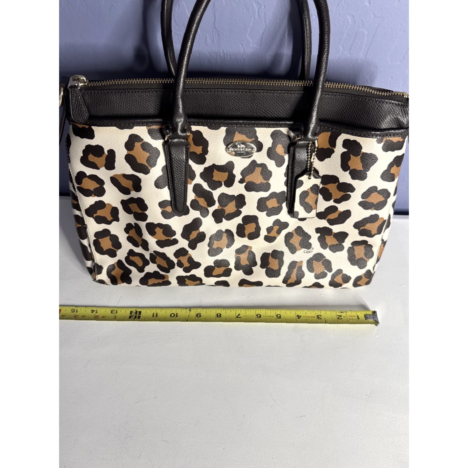 Coach Coach Women’s Satchel Leopard & Brown Shoulder Bag Tote Purse Bag Rare Size ONE SIZE - 4 Thumbnail