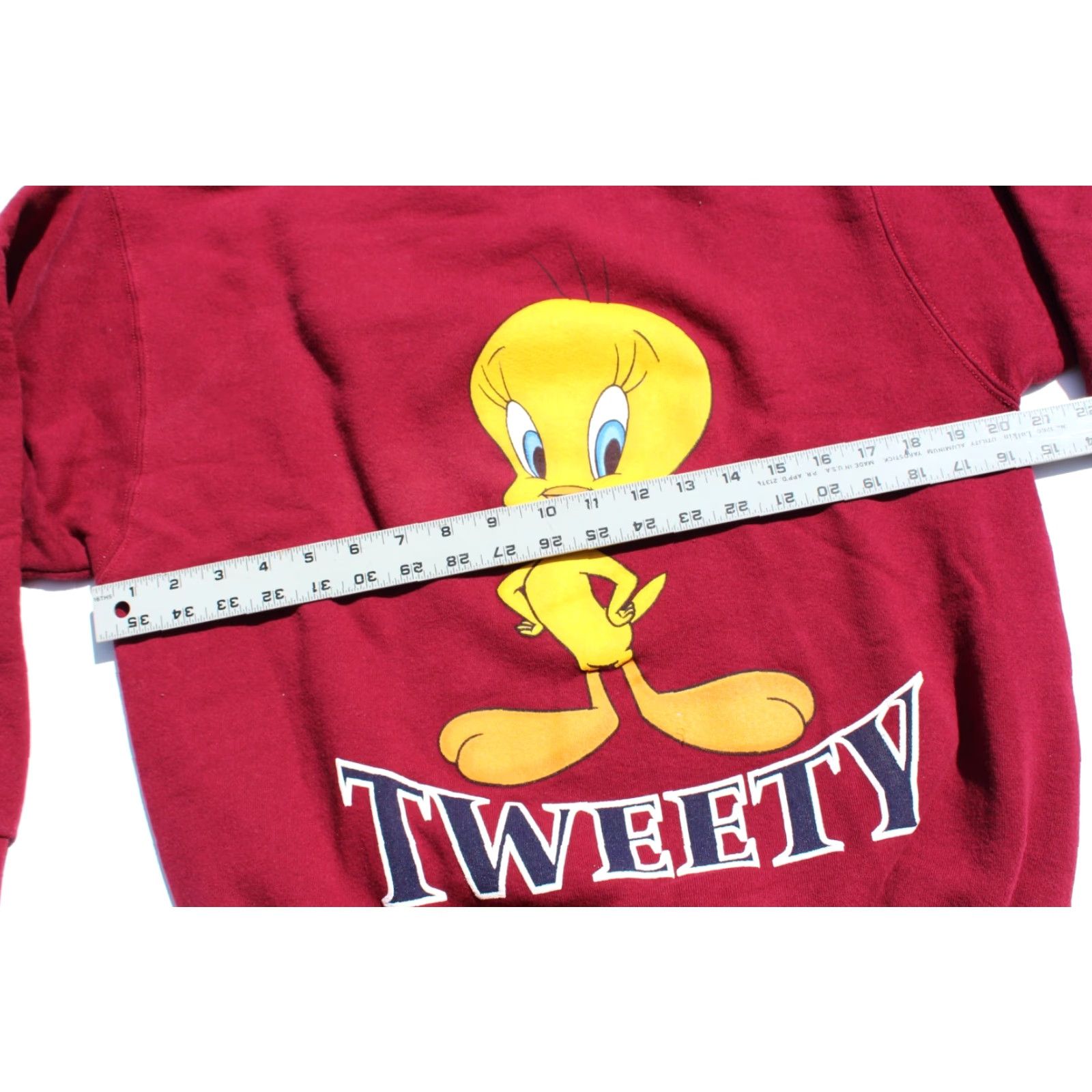 Vintage VINTAGE Warner Bros. Tweety Bird Sweatshirt Maroon Unisex Adults Pullover Sweatshirt Medium Maroon Tweety Bird 90s Bird Mens Size US M / EU 48-50 / 2 - 4 Thumbnail