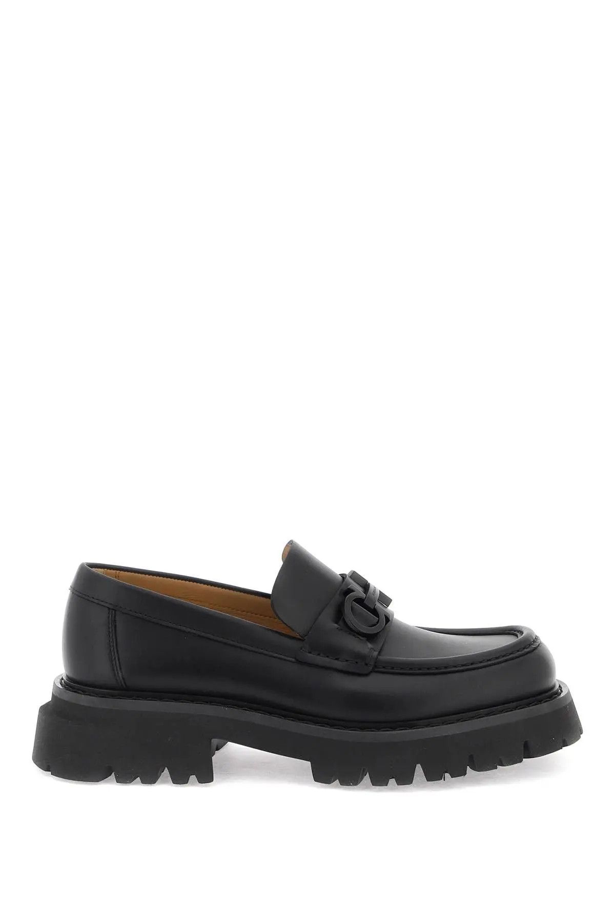 image of Salvatore Ferragamo O1S22I1N0324 Gancini Loafers In Black, Men's (Size 7)