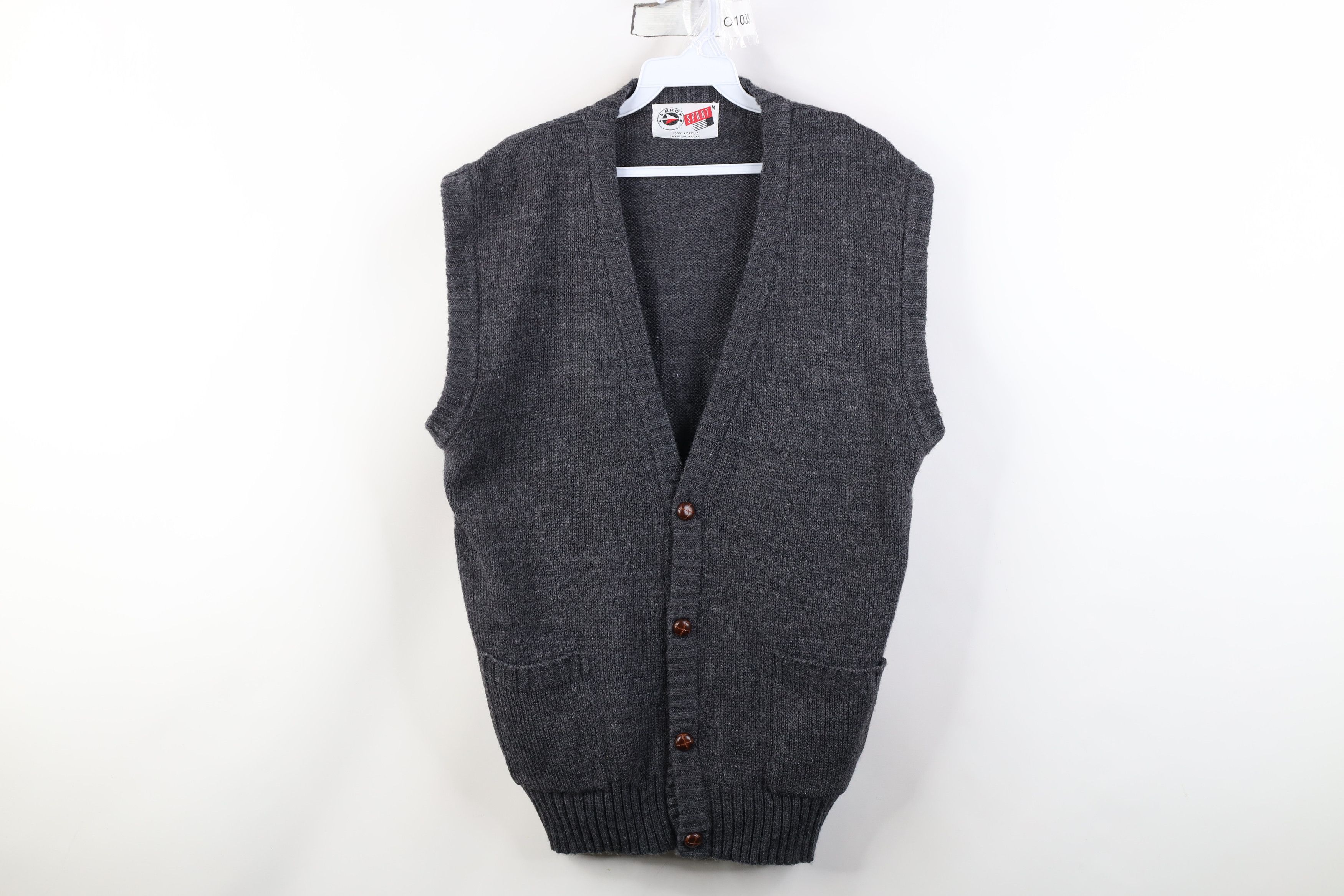 Vintage Vintage 70s 80s Streetwear Ribbed Knit Cardigan Sweater Vest Size US M / EU 48-50 / 2 - 1 Thumbnail