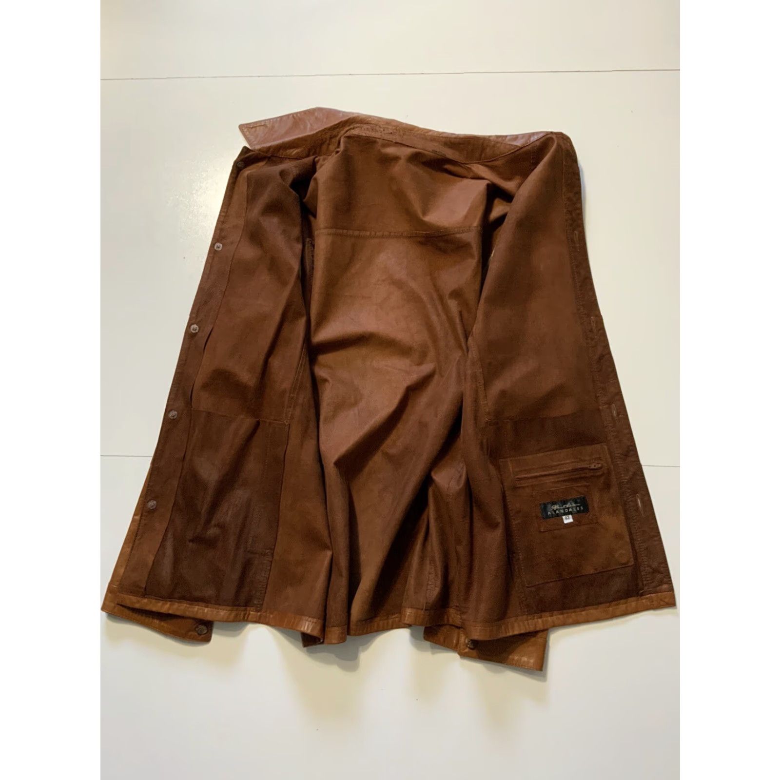 Vintage VINTAGE Glenn Laiken Alandales Nappa Leather Tobacco Brown Button Shacket 42 Mens Shirt/Shacket Small details Size US XL / EU 56 / 4 - 2 Thumbnail