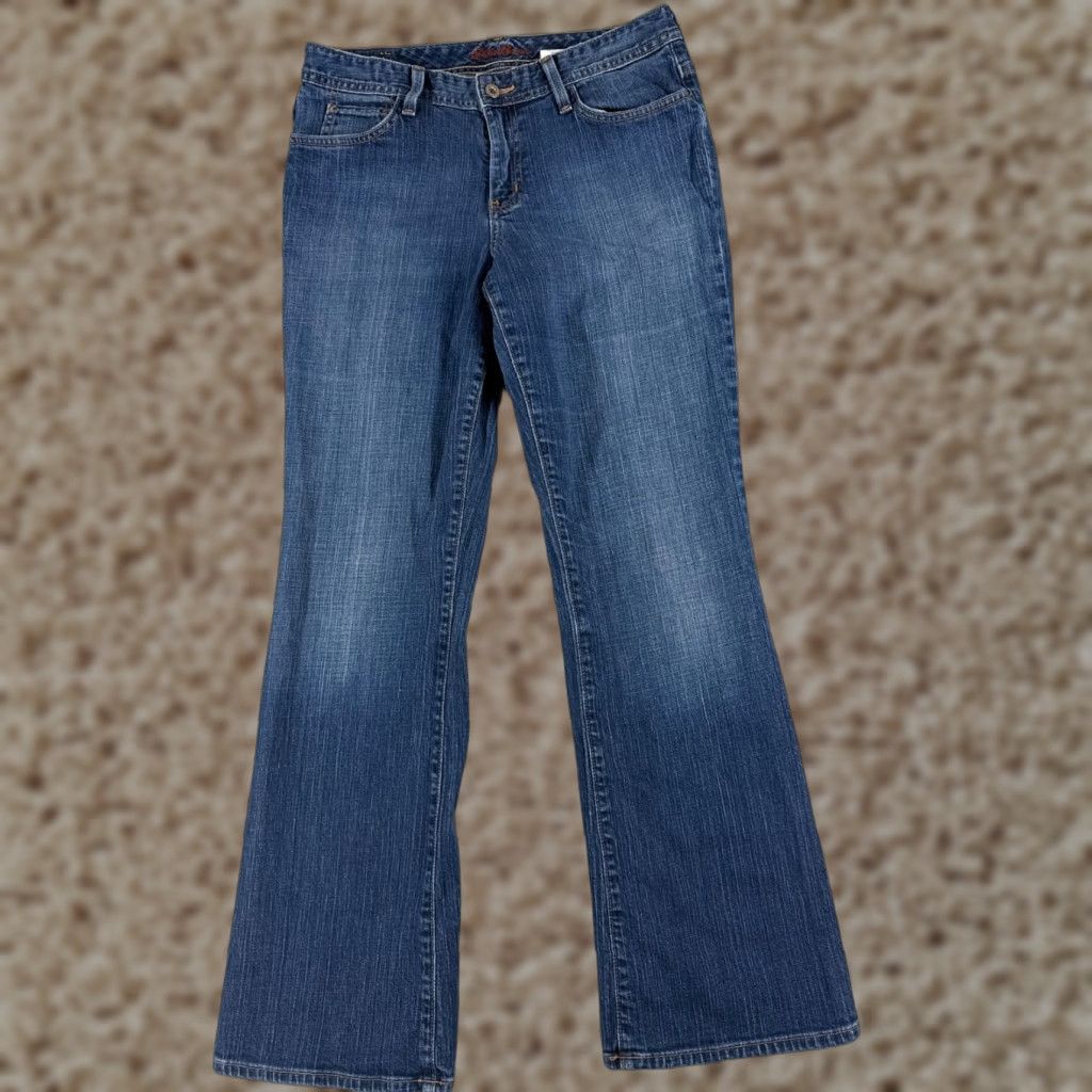Eddie Bauer Eddie Bauer Jeans Womens 8 Blue Denim Bootcut Mid Rise Cotton Blend 28x30 Jeans Women Classic 30 Inseam Blue Cowboy Southwestern American 90s Womens Size 30" / US 8 / IT 44 - 1 Thumbnail