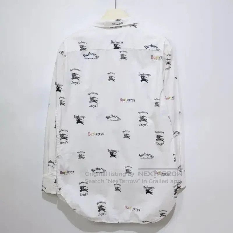 Burberry Burberry White Cotton Sport Print Shirt. Size L / US 10 / IT 46 - 2 Thumbnail