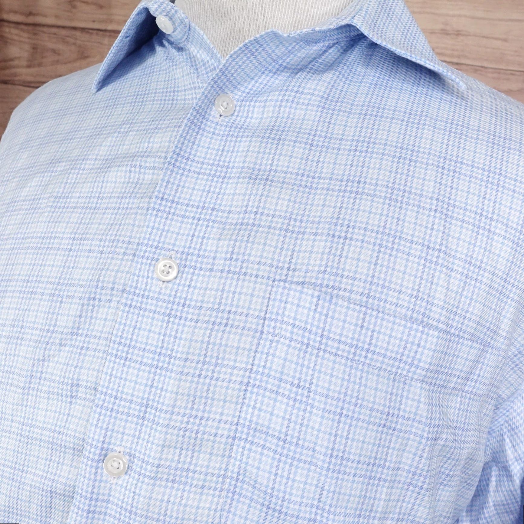Jos. A. Bank VINTAGE Jos A. Bank Men's Dress Shirt 17-34 Large Blue Plaid Non-Iron Egyptian Cotton Business Size US XL / EU 56 / 4 - 2 Thumbnail