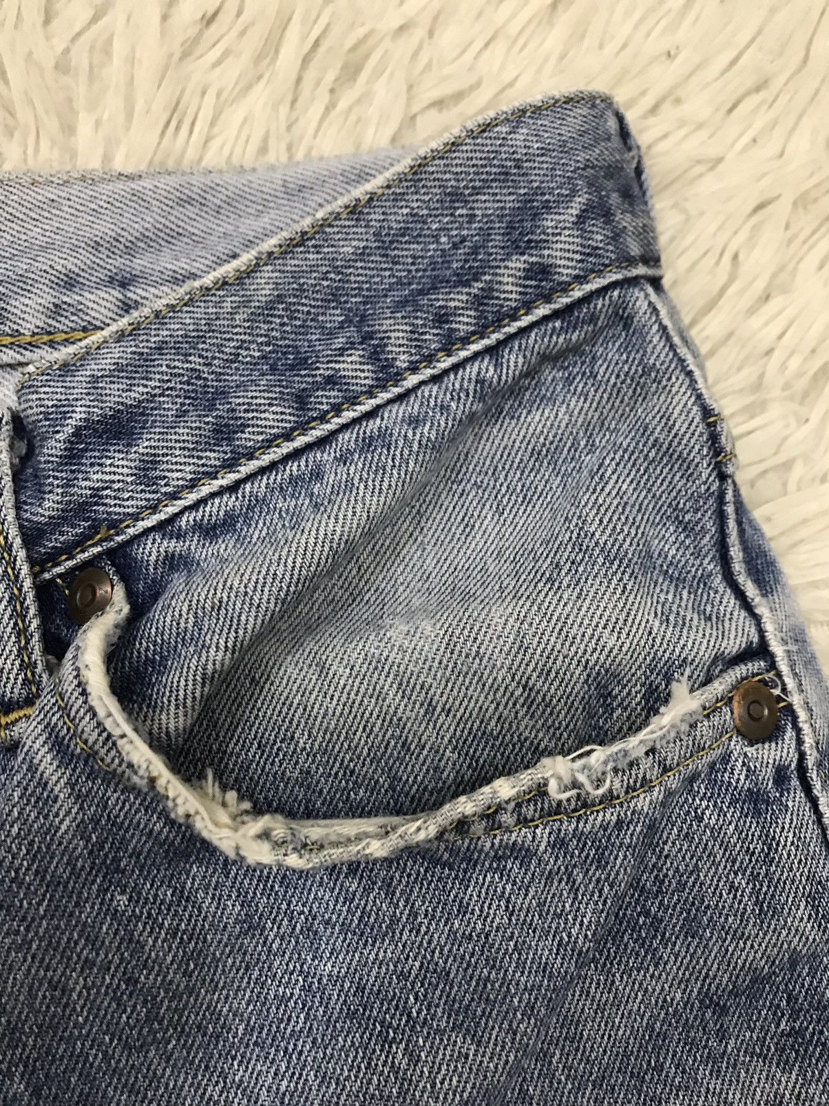 Lee Vintage Lee Straight Cut Distressed DenimJeans Size US 27 - 9 Thumbnail