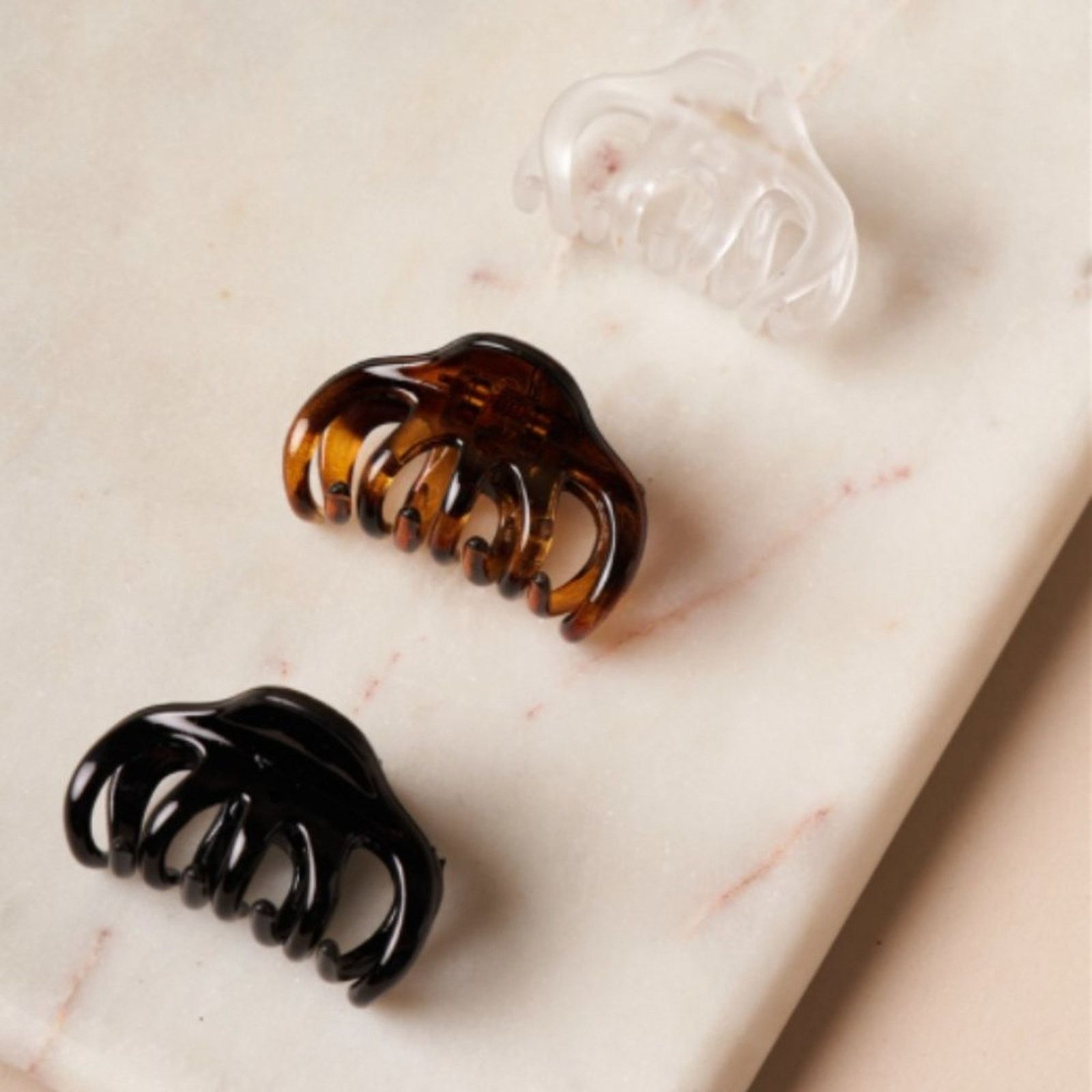 Other White Brown & Black Mini Claw Clips - Set of 3 Size ONE SIZE - 2 Thumbnail