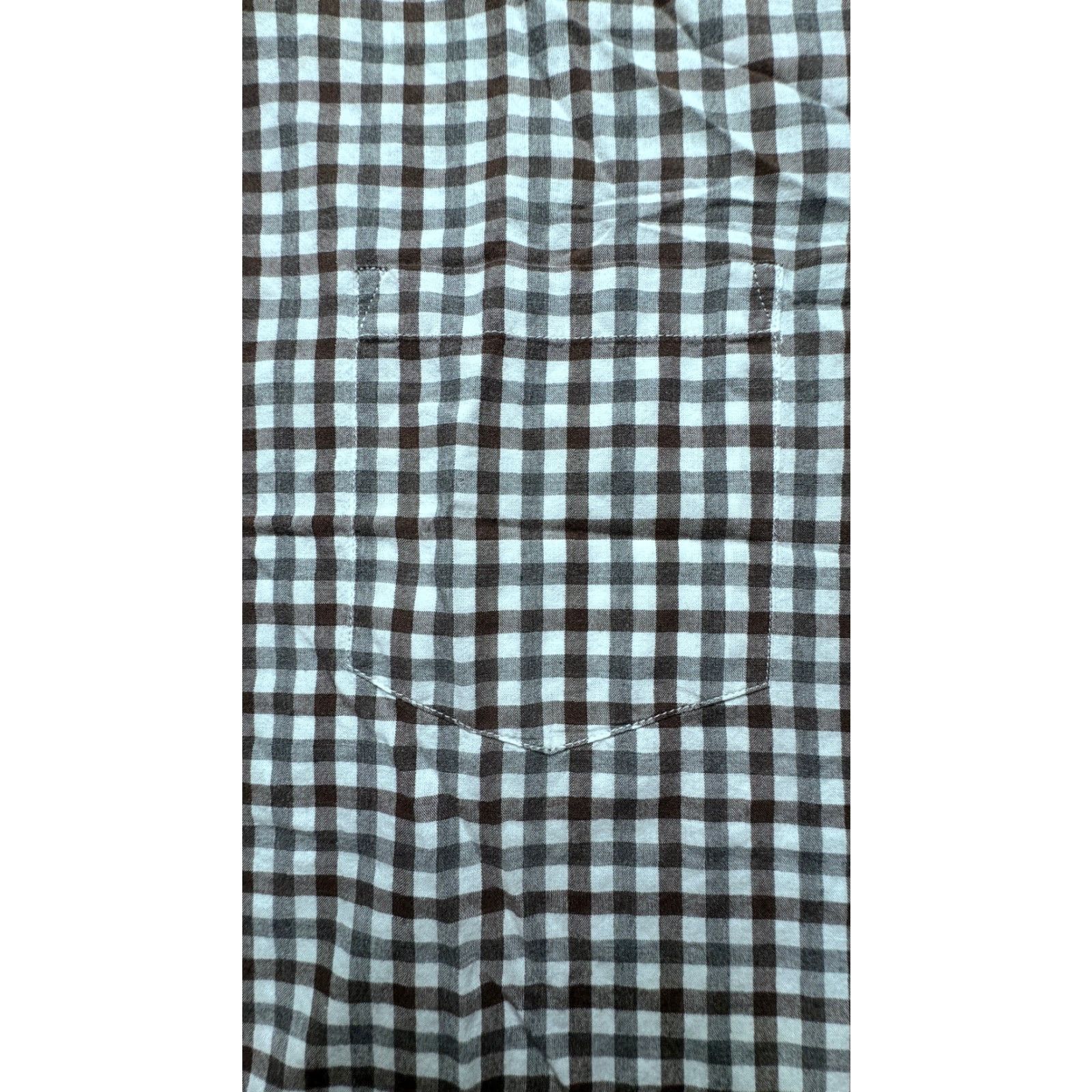 J.Crew VINTAGE J. Crew Long Sleeve Button-Down Mens XL Brown White Check 100% Cotton Shirt 1656 Size US XL / EU 56 / 4 - 3 Thumbnail