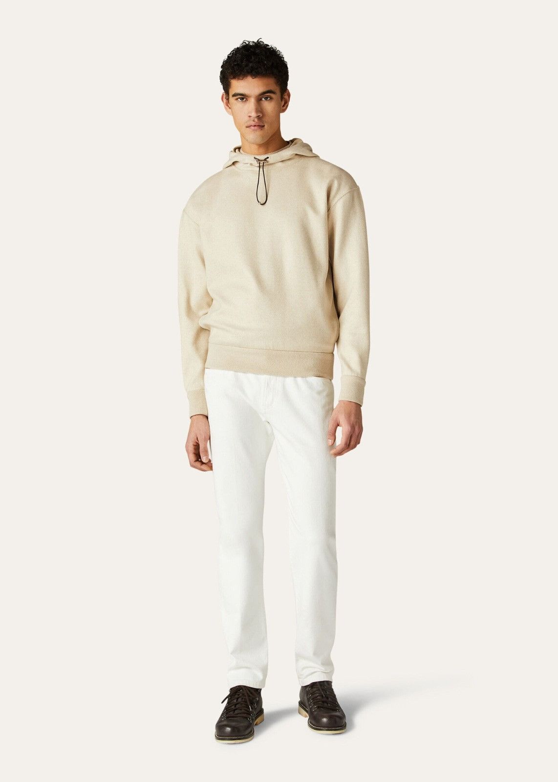 Loro Piana o1srvl11e1224 Oversized Drop-Shouldered Hoodie in Beige Size US L / EU 52-54 / 3 - 5 Thumbnail