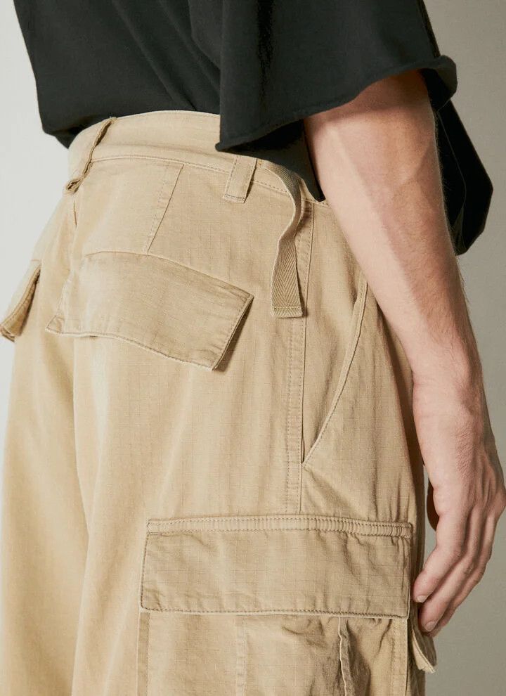 Balenciaga o1bcso1str0226 Large Cargo Pants In Beige Size US 26 / EU 42 - 4 Thumbnail