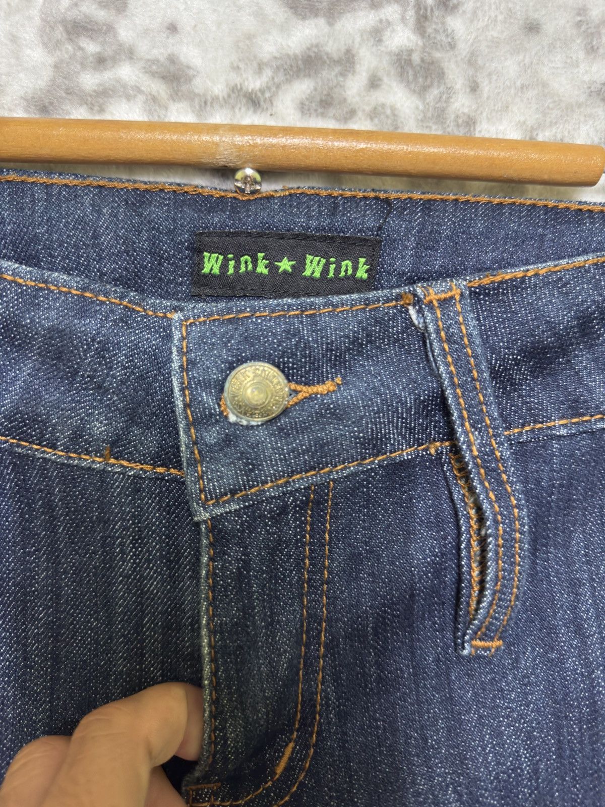Japanese Brand Wink Wink Y2K Reconstructed Flared Denim Studded Low Rise Size 28" / US 6 / IT 42 - 8 Thumbnail