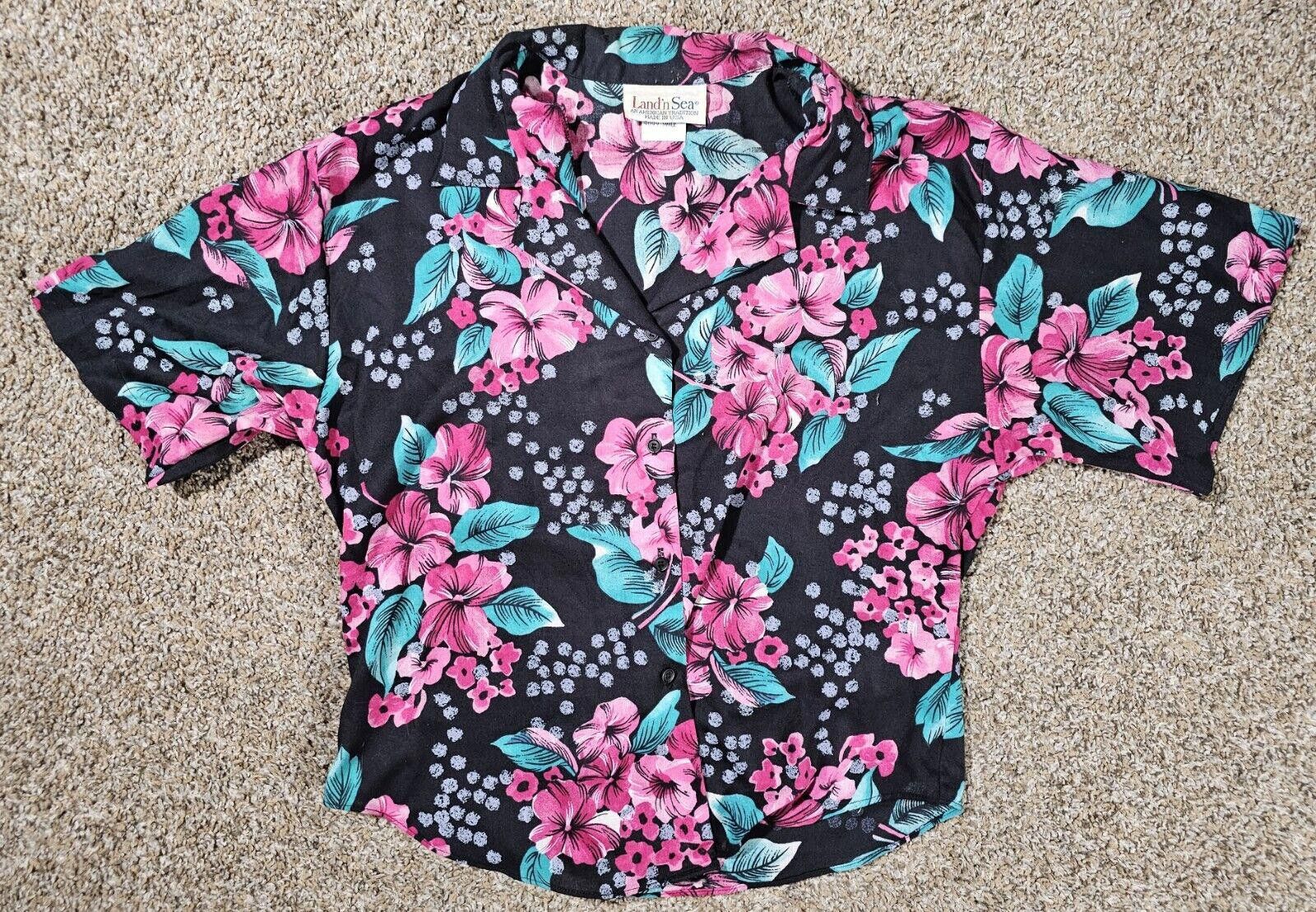Designer Vintage Land n sea Medium skirt Small Shirt Floral 2 Pieces Size 30" / US 8 / IT 44 - 2 Thumbnail