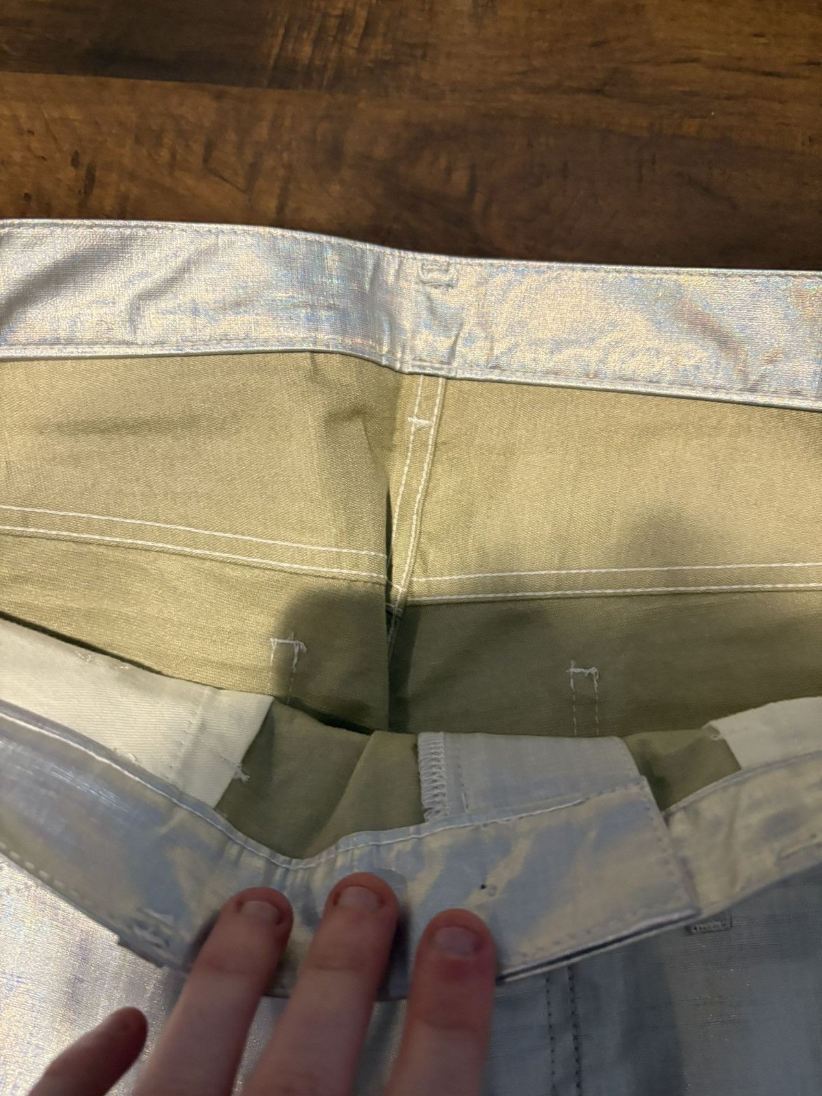 Comme des Garcons Homme Plus Comme Des Garcons Homme Plus Silver Double Waist Pants Size US 34 / EU 50 - 6 Thumbnail