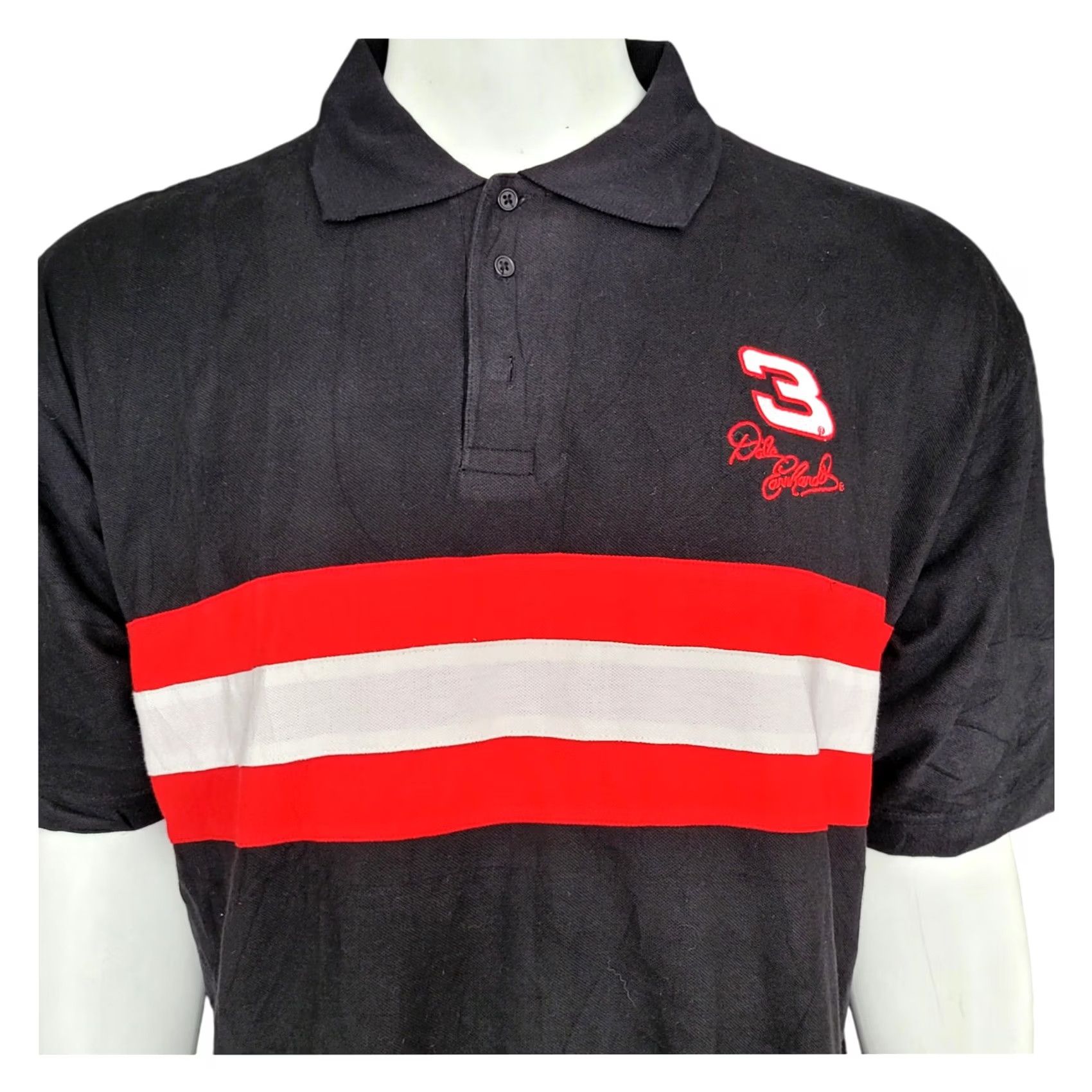 Vintage Vintage Winner's Circle Dale Earnhardt Racing Polo Shirt - XL Black with Red & White Stripes Polo Shirt Men XL Vintage NASCAR Shirt Size US XL / EU 56 / 4 - 5 Thumbnail
