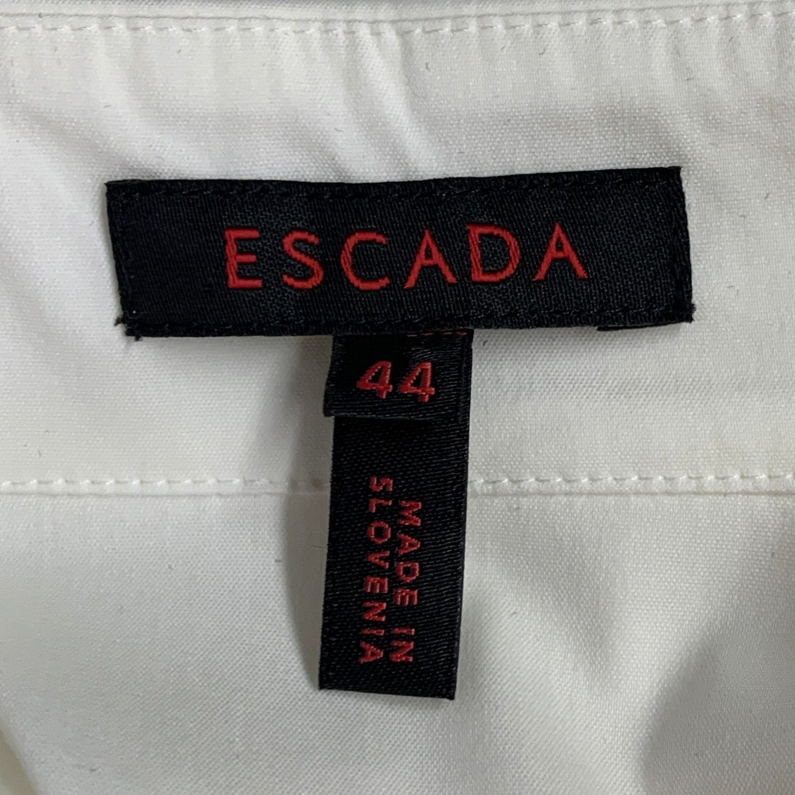 Escada ESCADA Size XL Cream Cotton Blend Pleated Sleeveless Shirt Size XL / US 12-14 / IT 48-50 - 7 Thumbnail