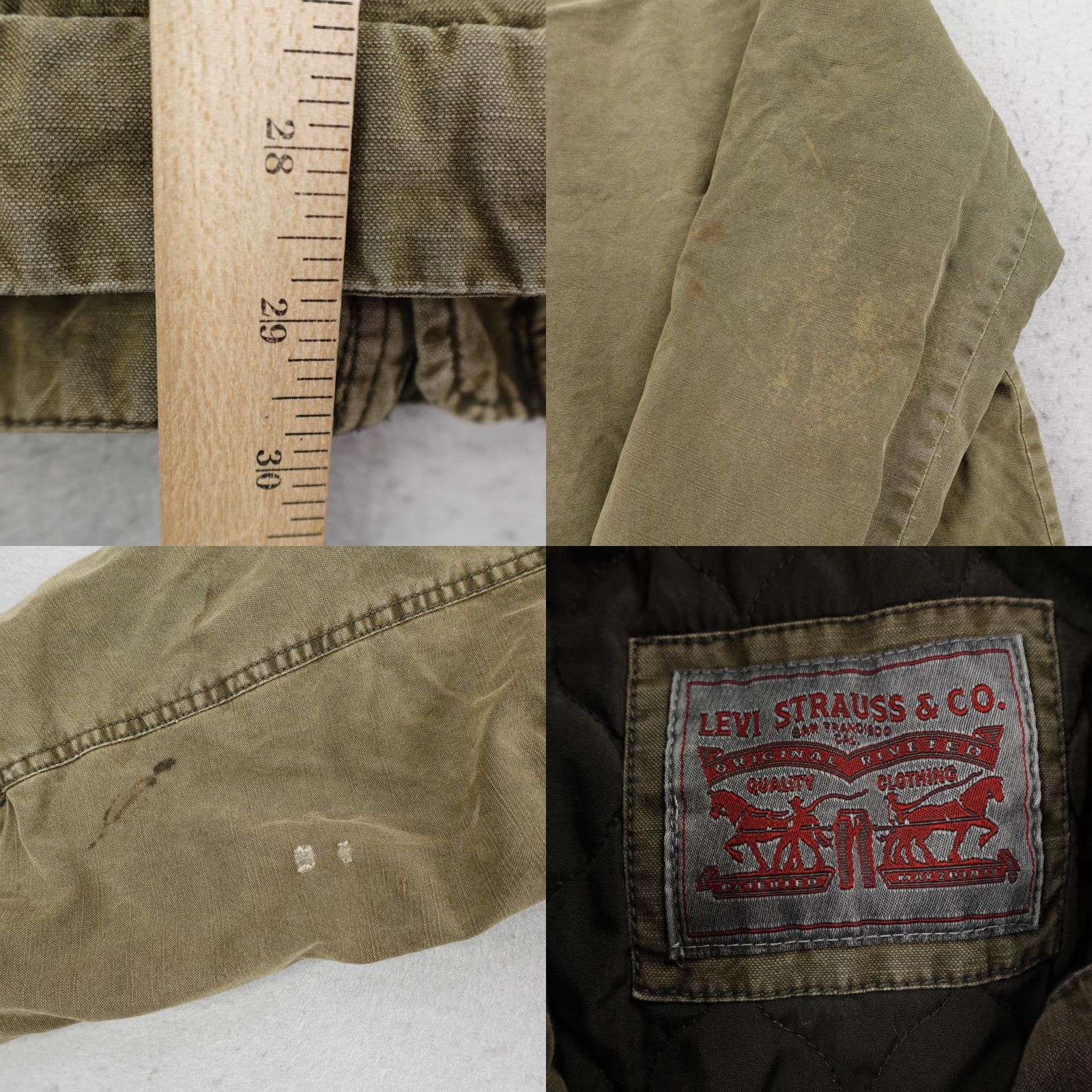 Levi's Levis Jacket Mens XL Tall Green Canvas Military Field Coat Quilted Lined Zip Up Size US XL / EU 56 / 4 - 9 Thumbnail
