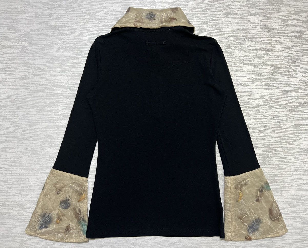 Jean Paul Gaultier 90s JPG Futuristic Feather Design Flared Cuffs Half Zip L/S Size S / US 4 / IT 40 - 3 Thumbnail