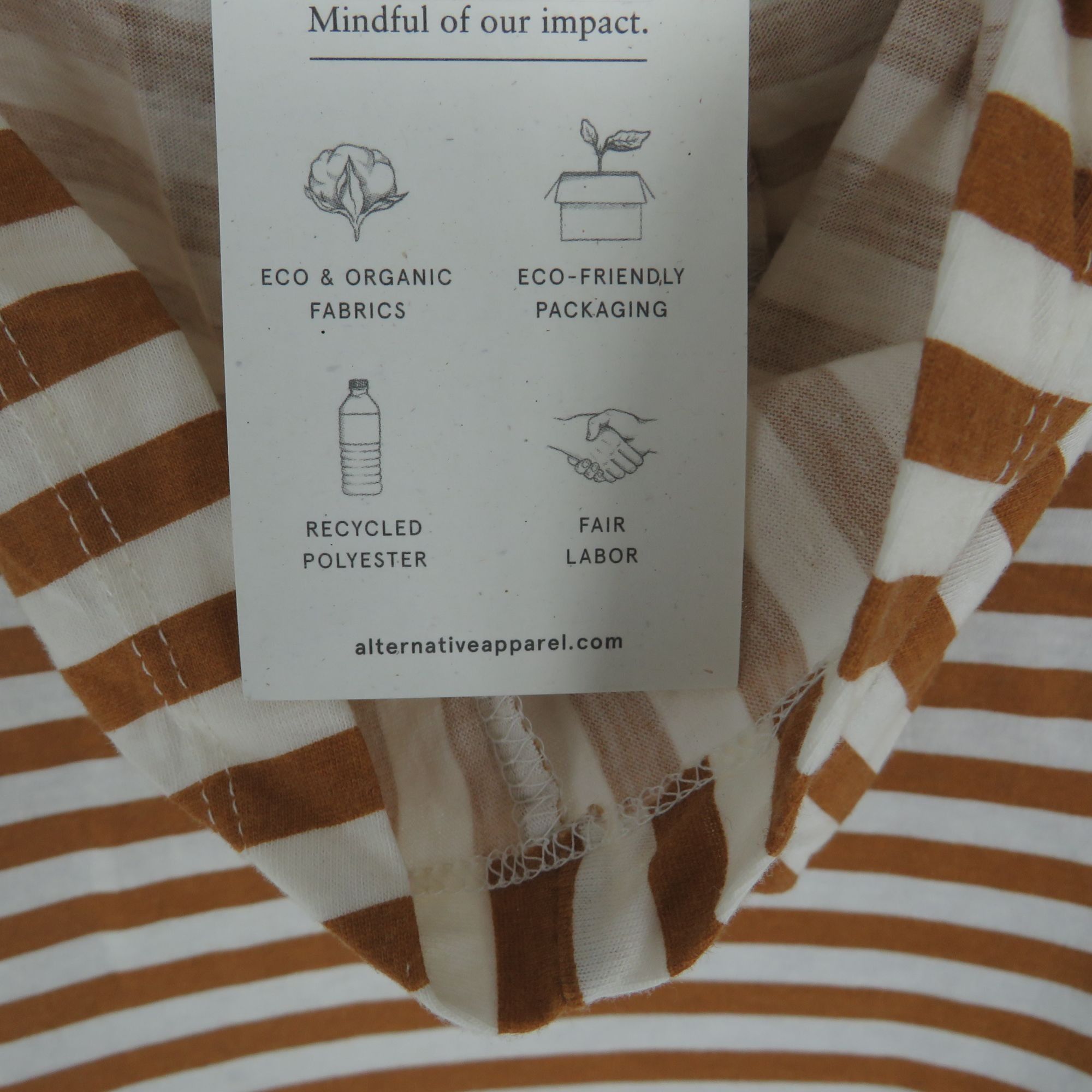 Other Alternative Women's Striped Brown & White Hooded Pullover To Size S / US 4 / IT 40 - 5 Thumbnail