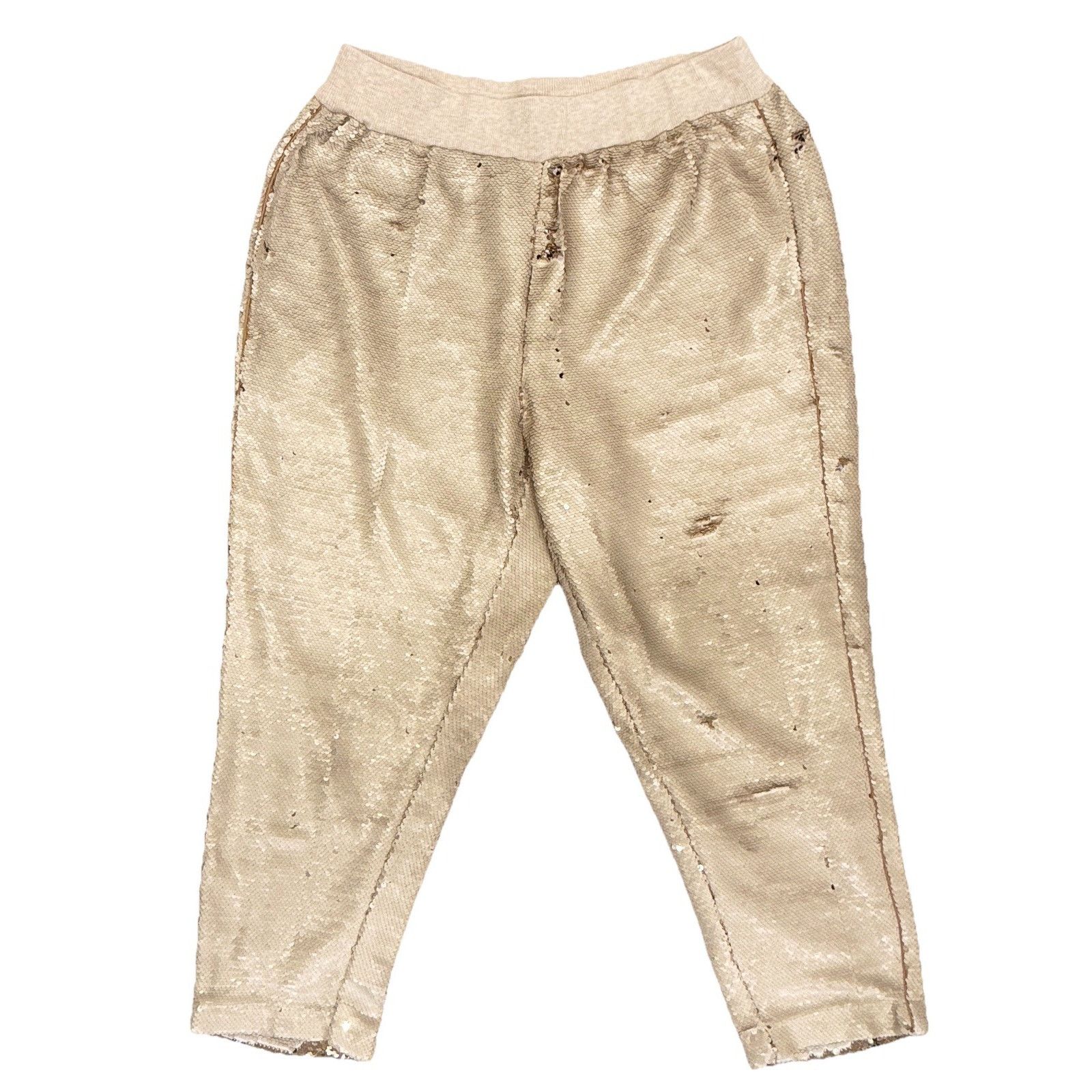 Anthropologie Anthropologie Women’s Gold Fish Scale Joggers in Size LP Size 32" / US 10 / IT 46 - 1 Thumbnail