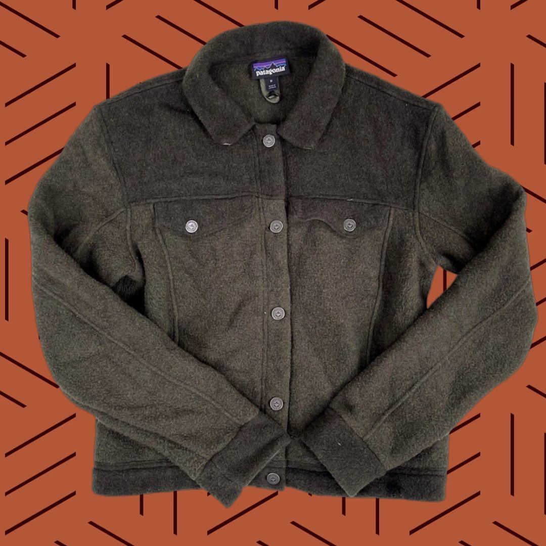 Patagonia Patagonia Woolie Trucker Jacket Womens M Industrial Green Wool Blend Size M / US 6-8 / IT 42-44 - 1 Thumbnail