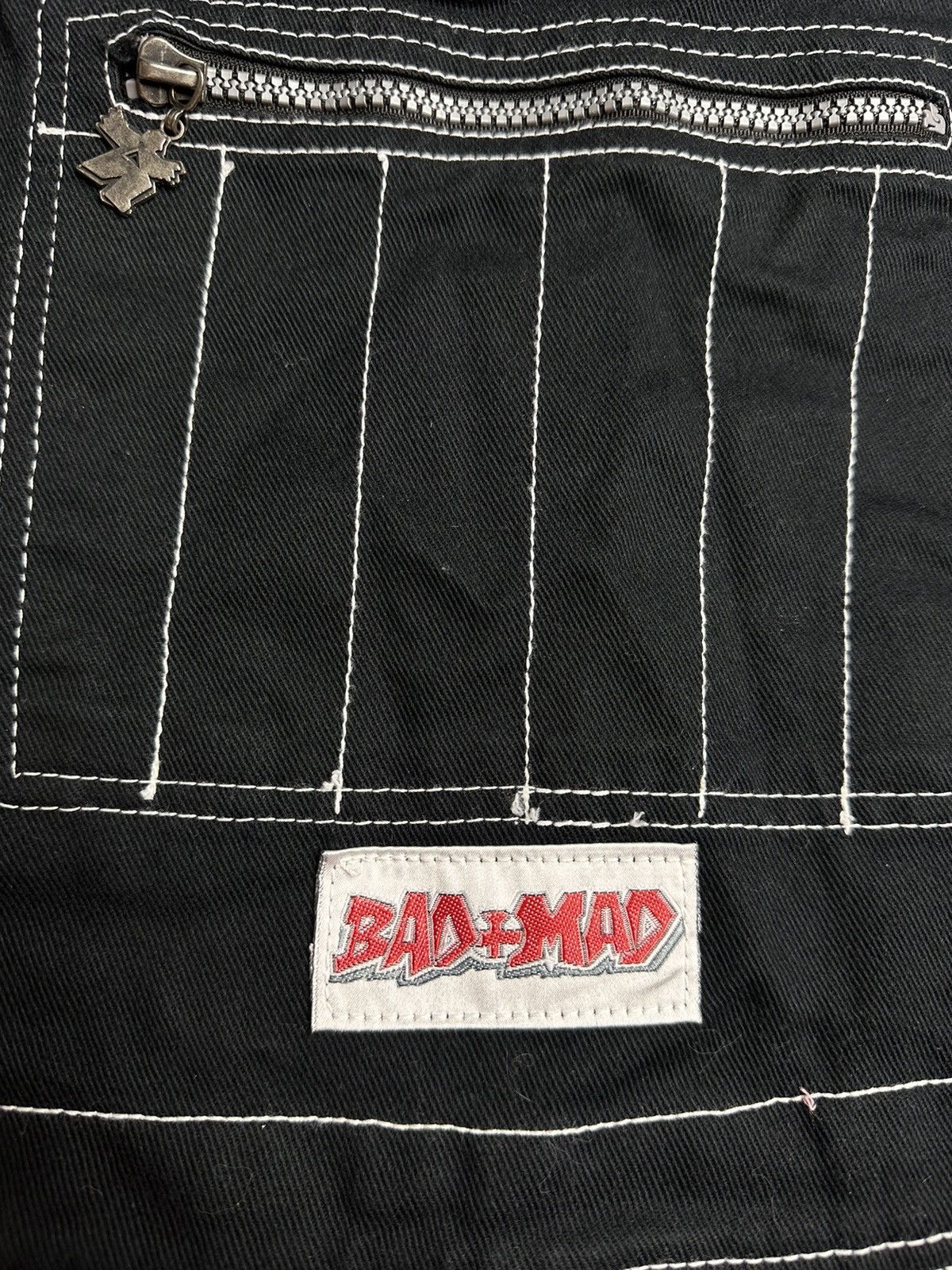Japanese Brand BAD MAD Utility Rare Vintage Denim Rap Jeans Y2K Size US 34 / EU 50 - 3 Thumbnail