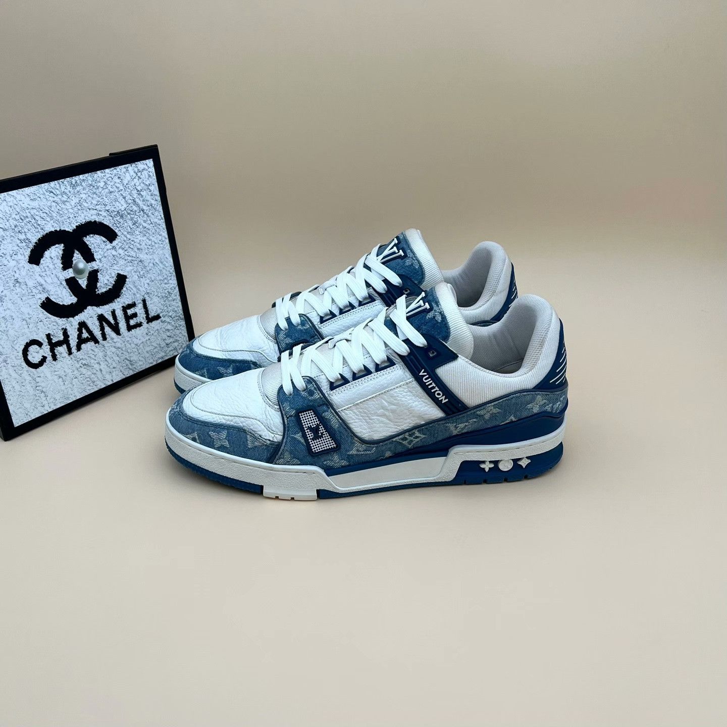 Louis Vuitton Louis Vuitton Training Denim Blue Lowtop Sneakers 10 Men Size US 10 / EU 43 - 1 Thumbnail