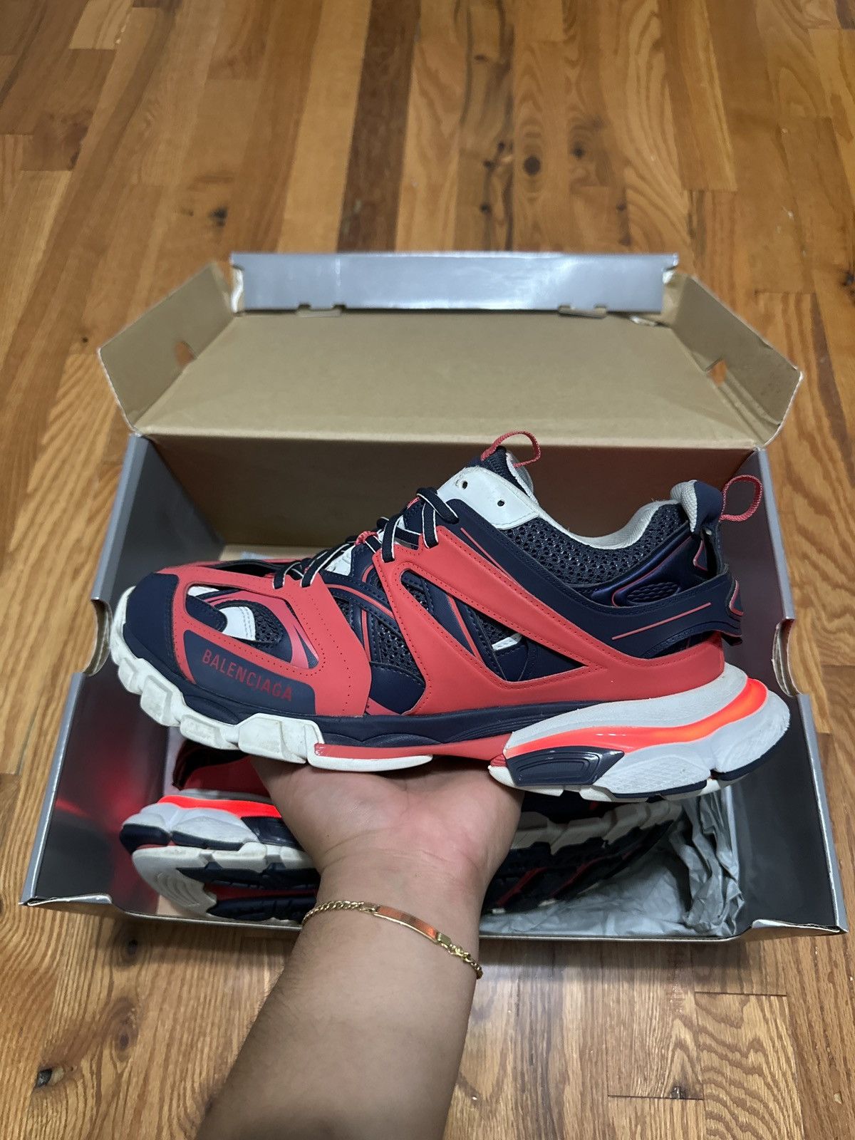 Balenciaga Balenciaga LED Track Red/White Size US 11 / EU 44 - 6 Thumbnail