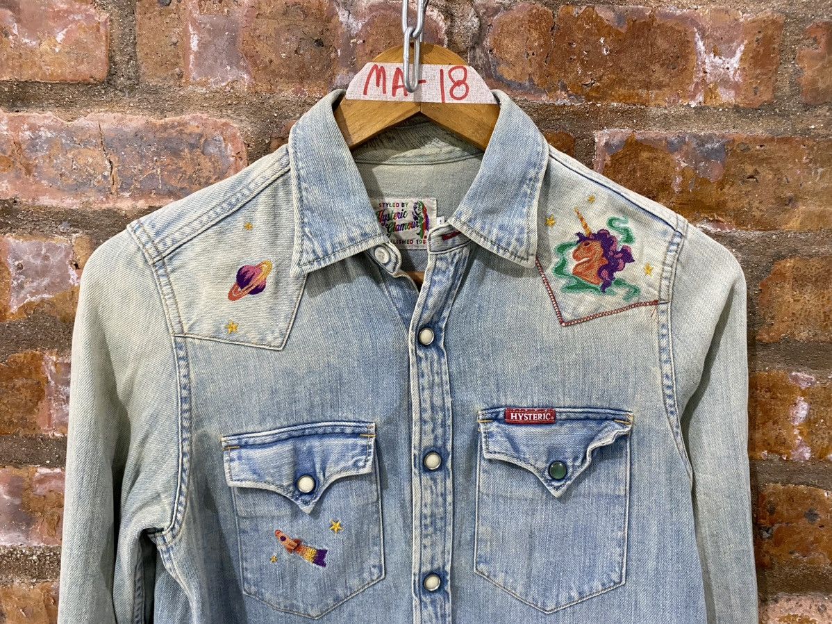 Hysteric Glamour 1990s Embroidered denim shirt Size US S / EU 44-46 / 1 - 3 Thumbnail