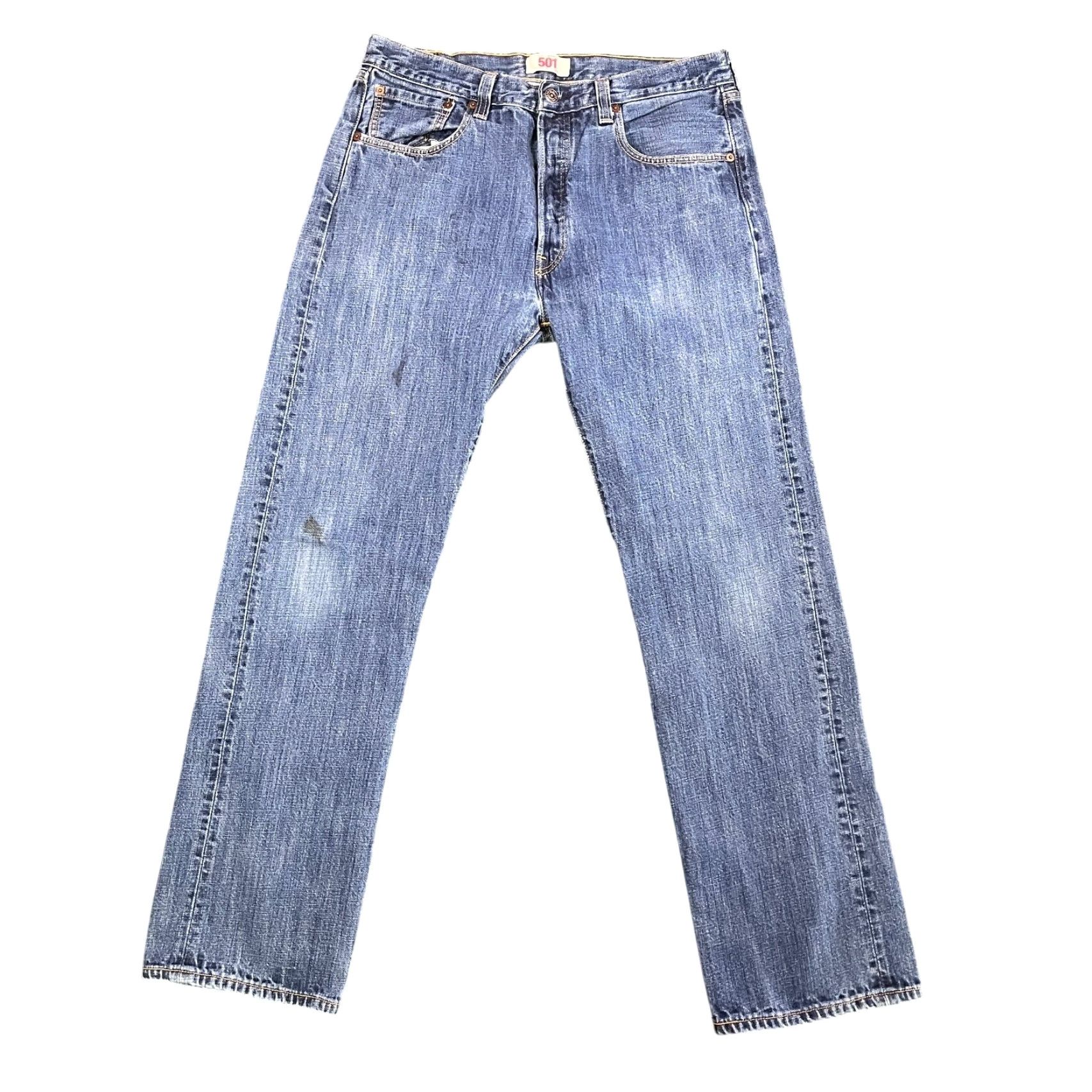 Levi's Levi's Mens Jeans 501 Blue Original Fit Straight Leg Denim Zip Fly 34 Regular Mens Size US 32 / EU 48 - 2 Thumbnail