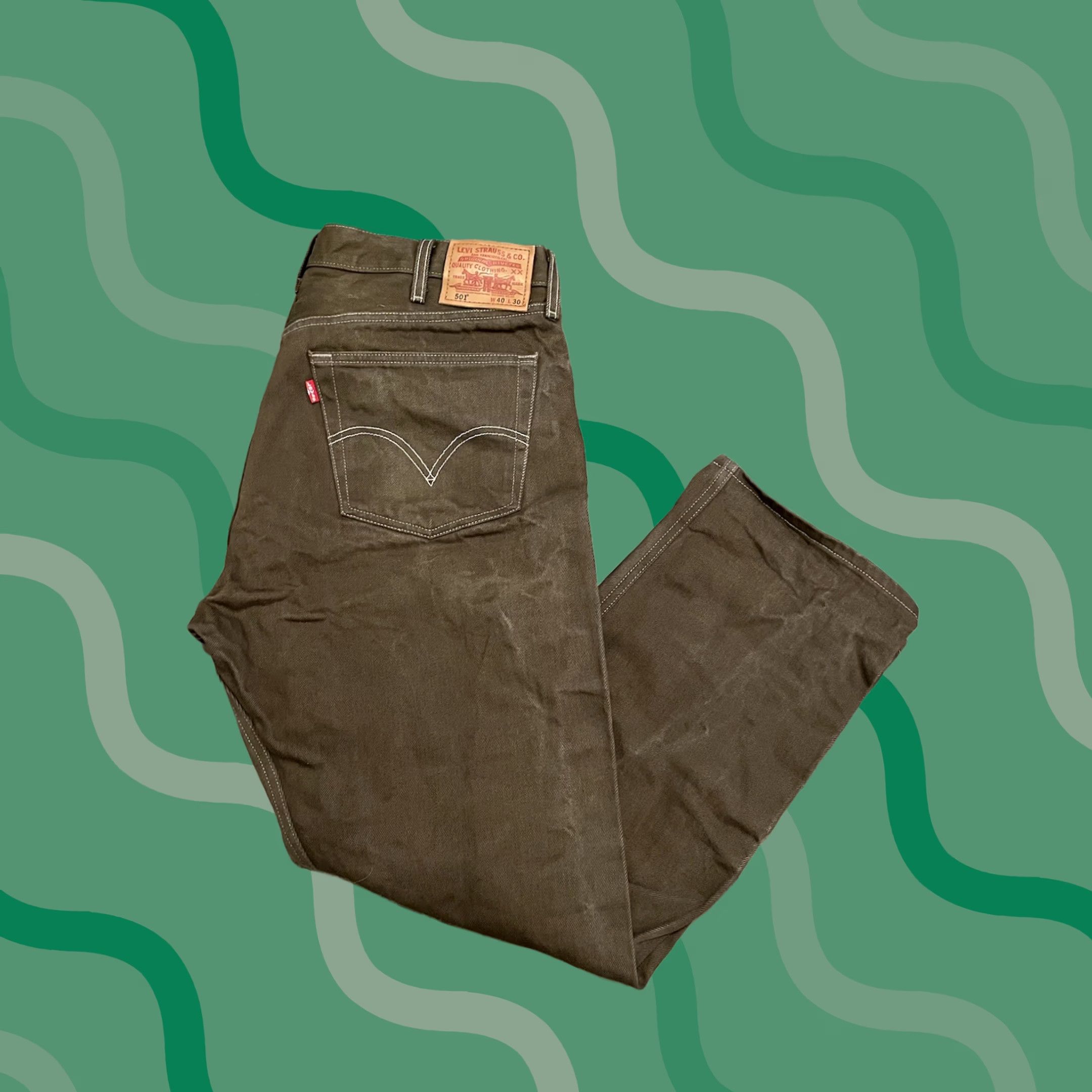 Levi's Levi'S Jeans Mens 40 Gray 501XX 40x30 39x28 Straight Fit Brown Button Fly F320 Size US 40 / EU 56 - 1 Thumbnail