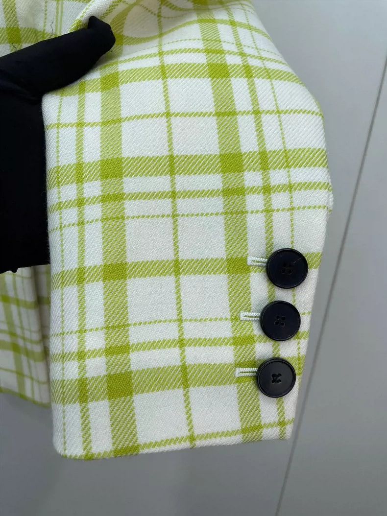 Dior Dior 21 early autumn green plaid suit jacket 2504-Nextarrow Size XXS / US 00 / IT 34 - 3 Thumbnail