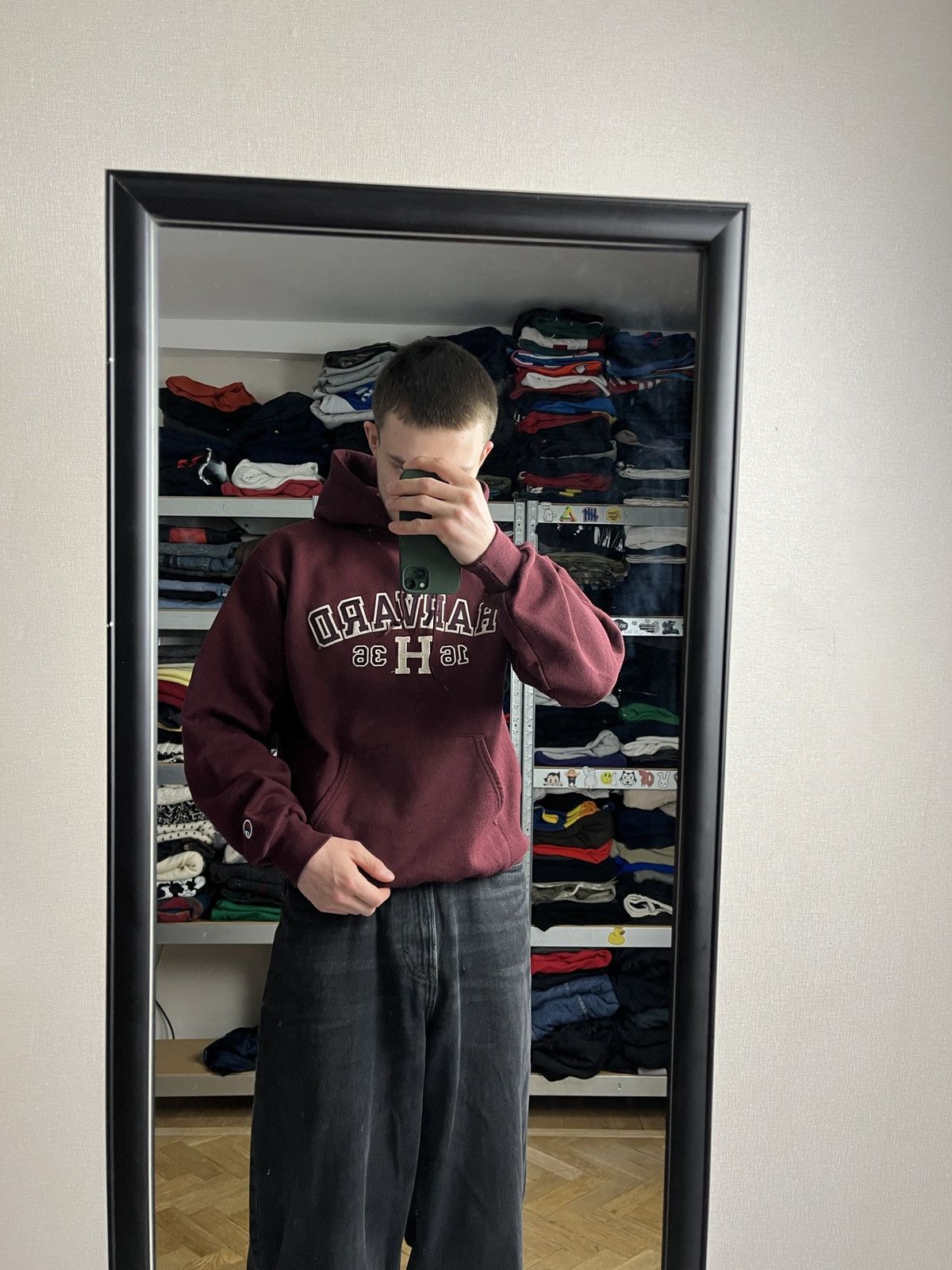 Champion × Vintage Vintage 00’s Harvard University Champion Hoodie Sweatshirt Size US M / EU 48-50 / 2 - 2 Thumbnail