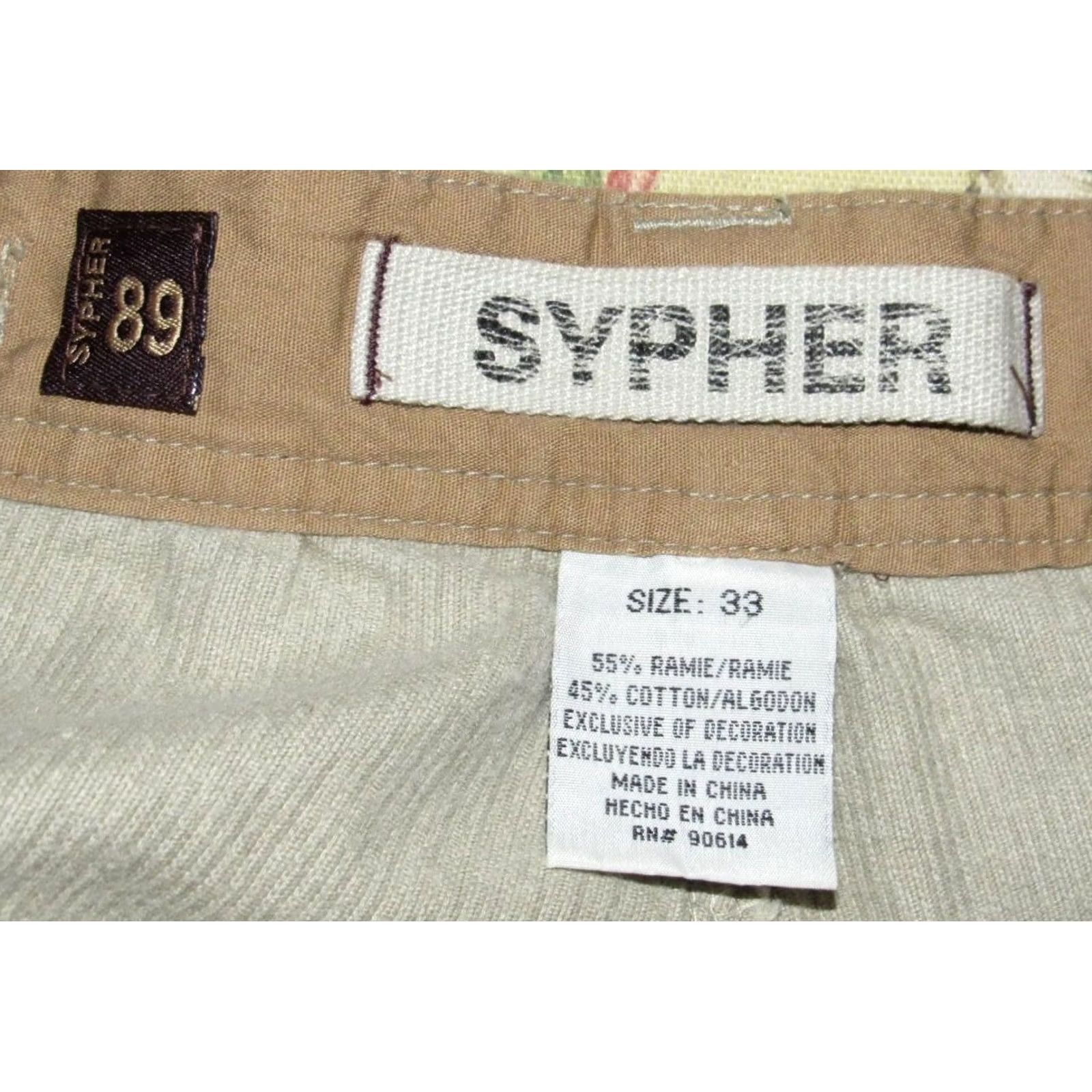 Vintage Vtg SYPHER Industrial Khaki Cargo Pants 33 x 32 Mens Size US 33 - 6 Thumbnail