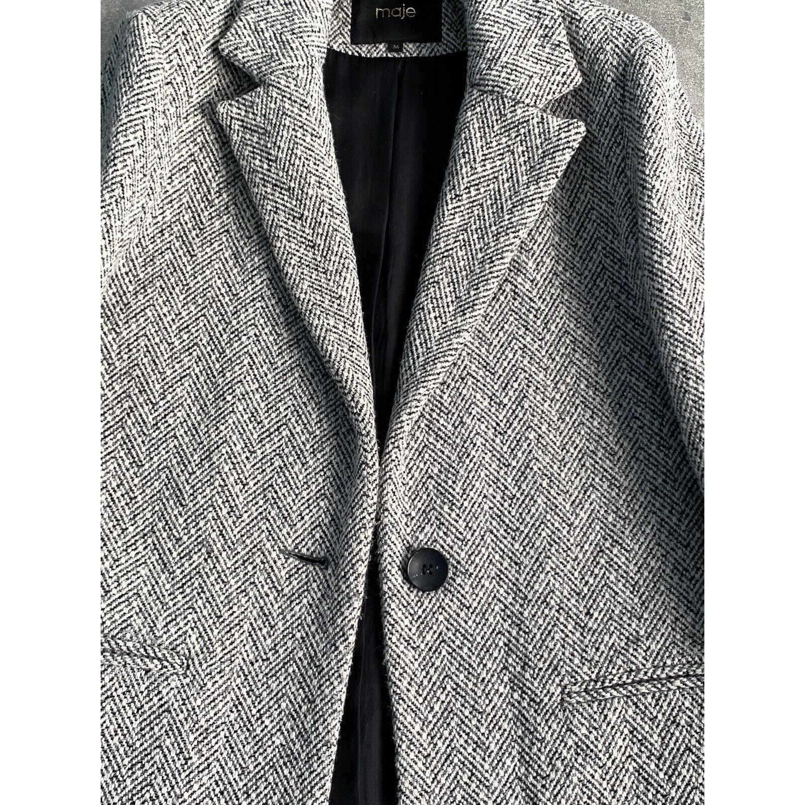Designer × Maje Women's MAJE Wool Trench Coat Jacket EU 36 UK 8 US 4 IT 40 S Size S / US 4 / IT 40 - 7 Thumbnail
