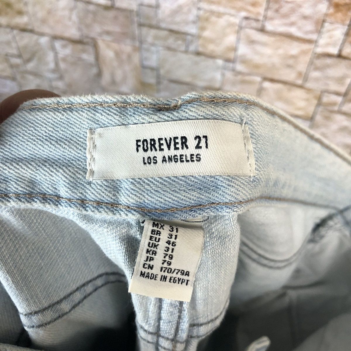 Japanese Brand Forever 21 Blue ripped Distressed Denim Pants #A1004 Size 33" - 21 Thumbnail