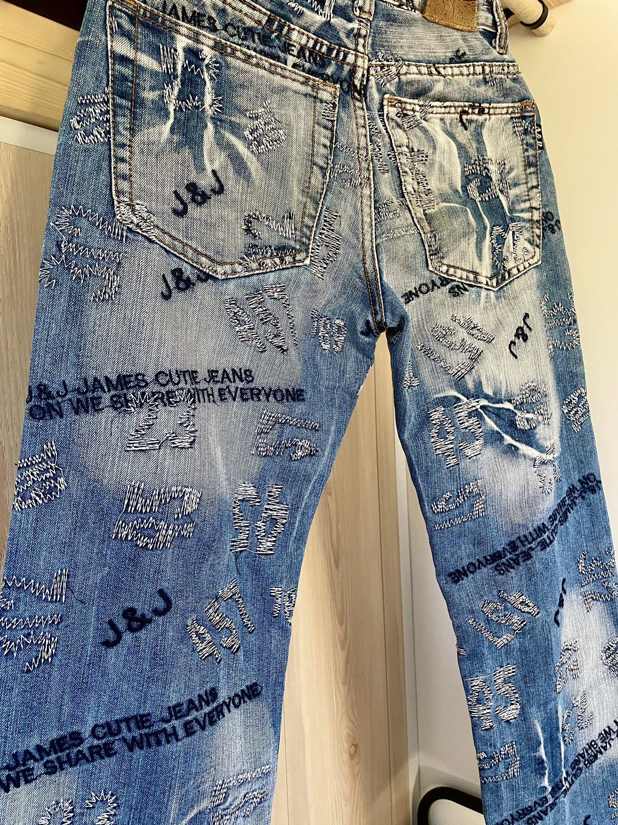 Japanese Brand × Vintage Crazy Vintage Y2K Archive Avant Garde Blue Denim Jeans Size US 30 / EU 46 - 17 Thumbnail