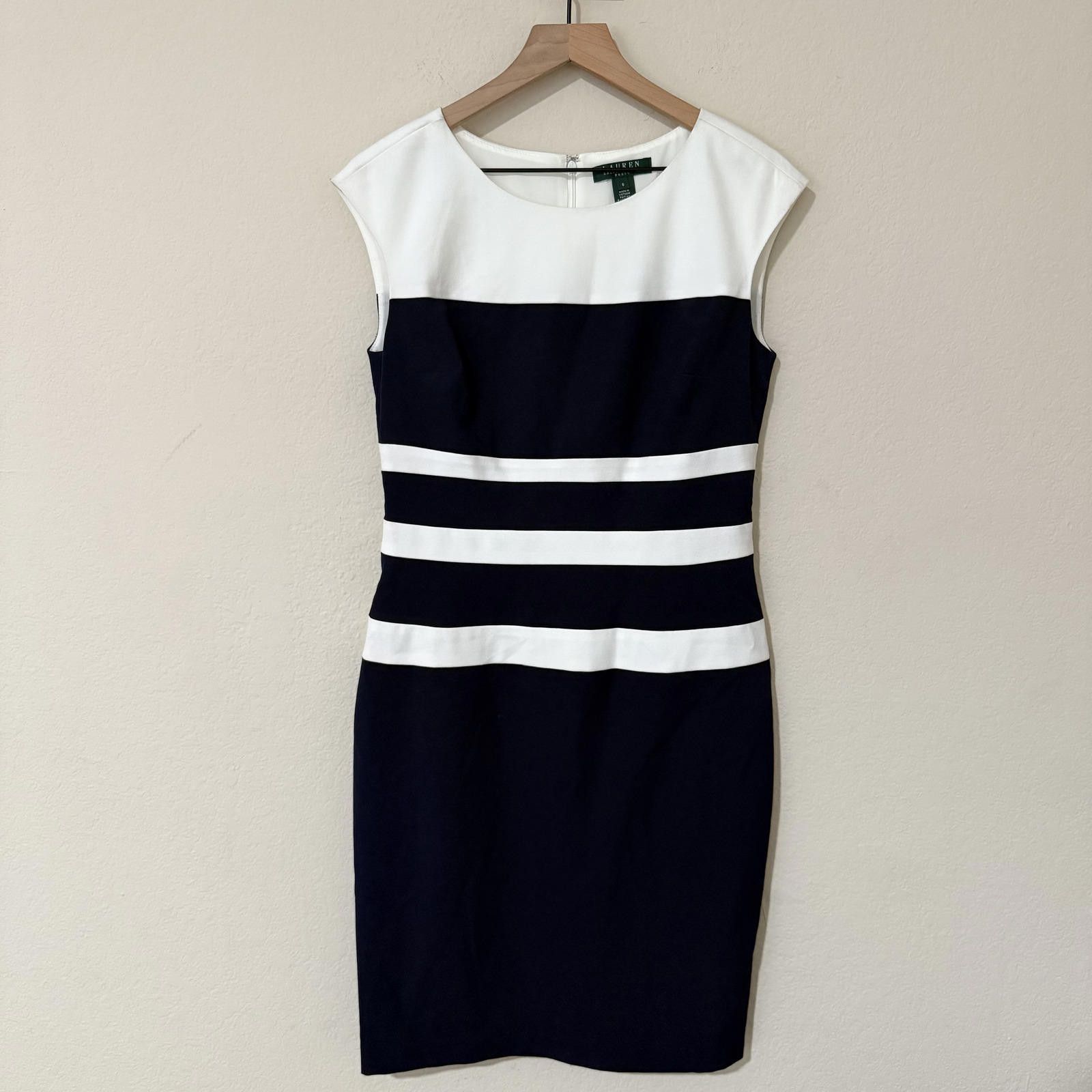 Polo Ralph Lauren Ralph Lauren Dress Women's 8 Navy White Striped Knee Length Size M / US 6-8 / IT 42-44 - 1 Thumbnail