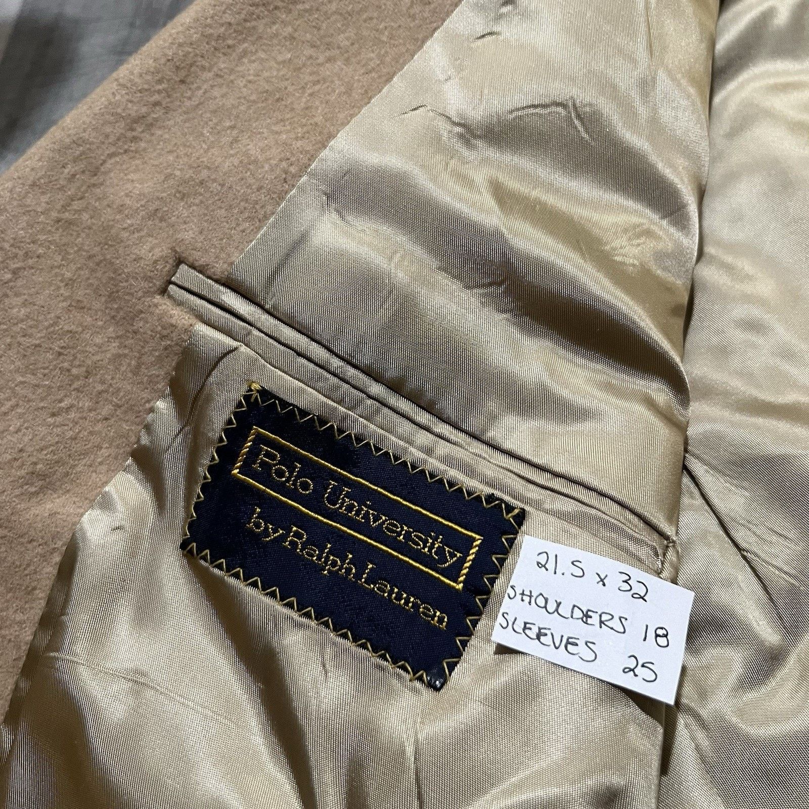 Polo Ralph Lauren VTG Polo University Ralph Lauren Tan Camel Hair 1980s Blazer Size 44R - 4 Thumbnail