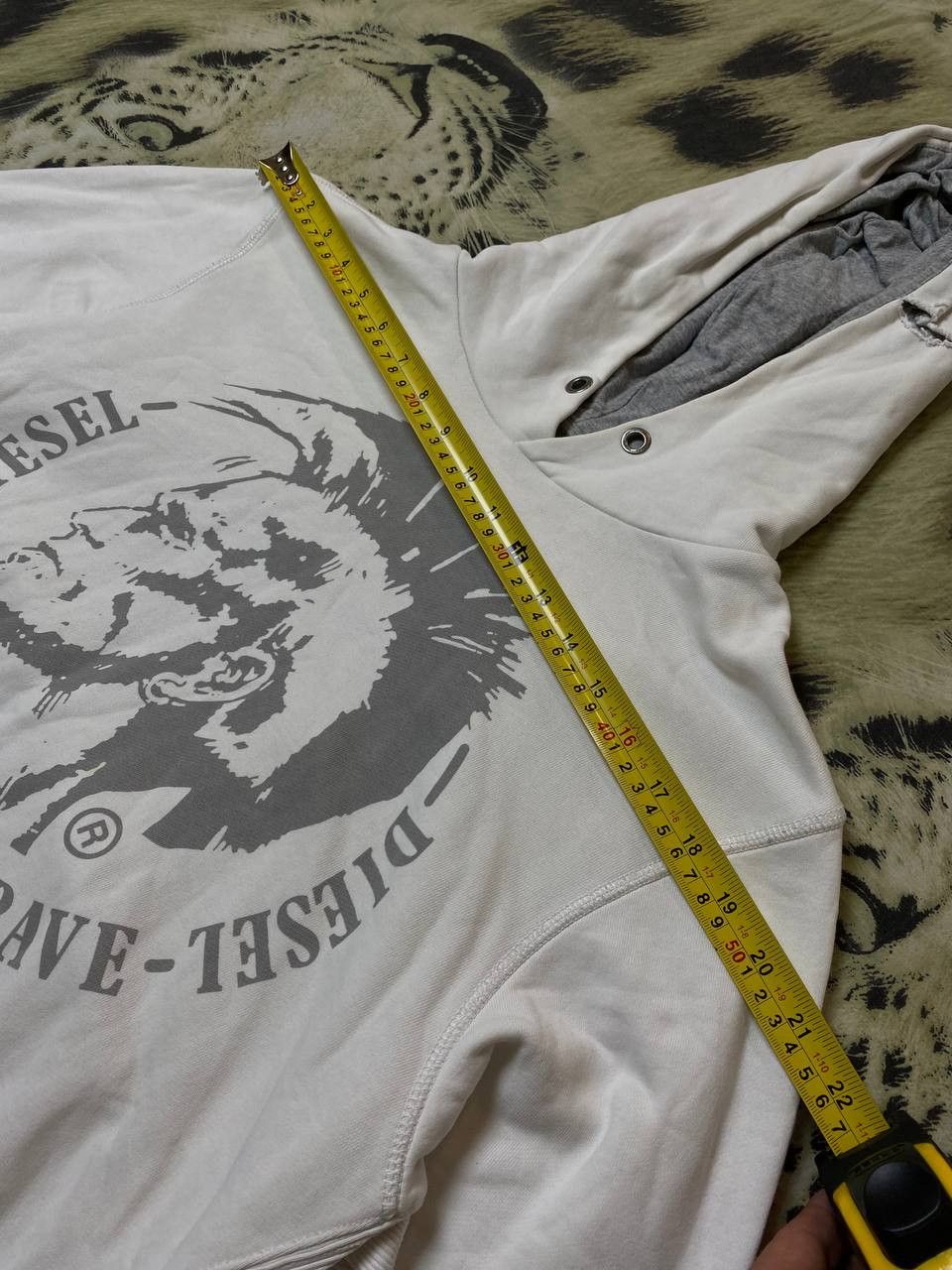 Diesel Streetwear Big Print White Hoodie DIESEL Y2K Size US M / EU 48-50 / 2 - 12 Thumbnail