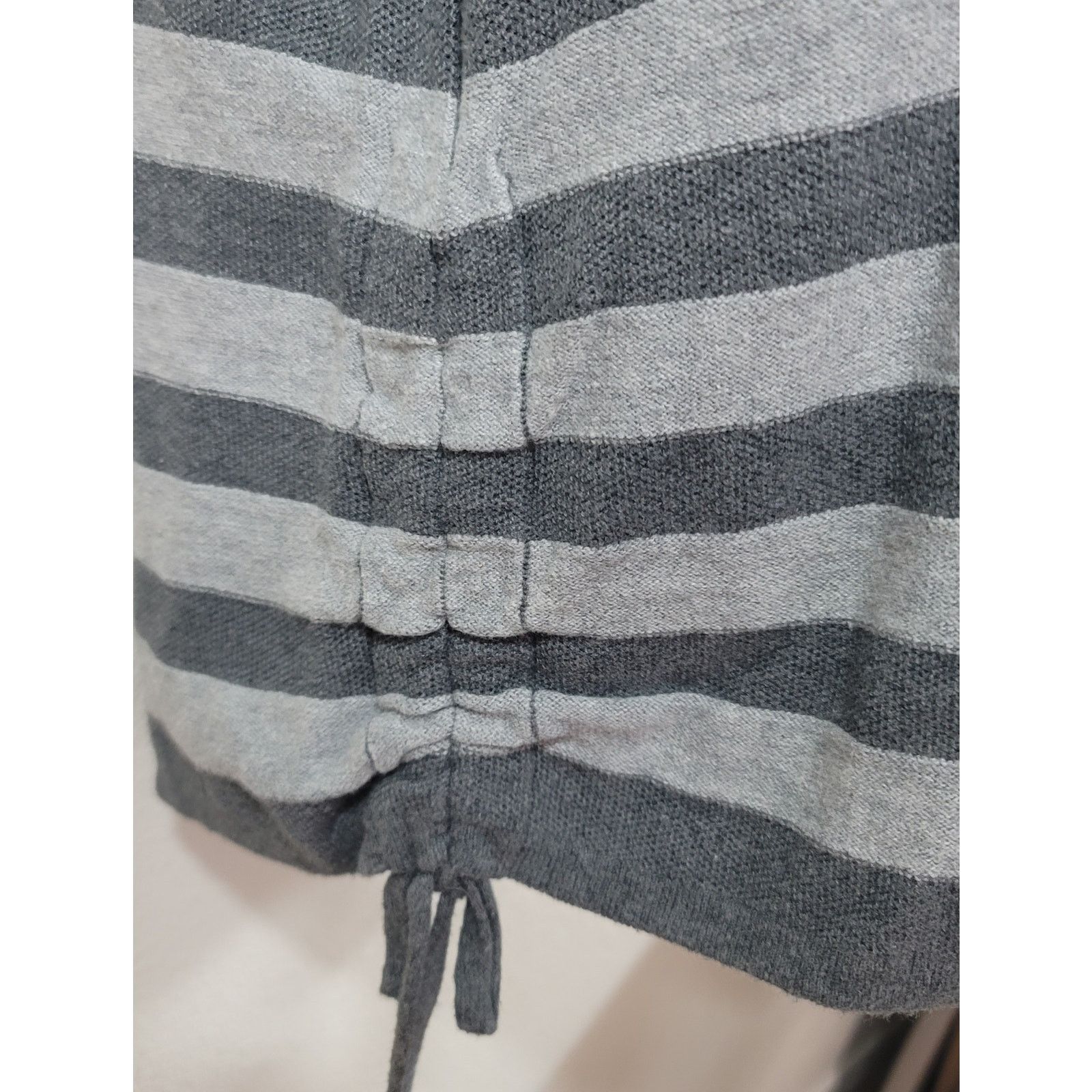 Other Gray Purple Striped V Neck Sweater Top XL Stretchy Side Ties Size XL / US 12-14 / IT 48-50 - 3 Thumbnail