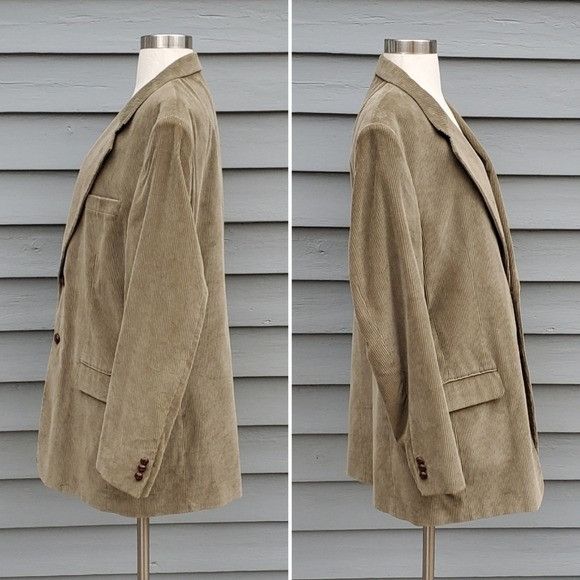 Vintage Vintage 70s Cords Western Boho Cowboy Tan Corduroy Blazer Co Size 42L - 3 Thumbnail
